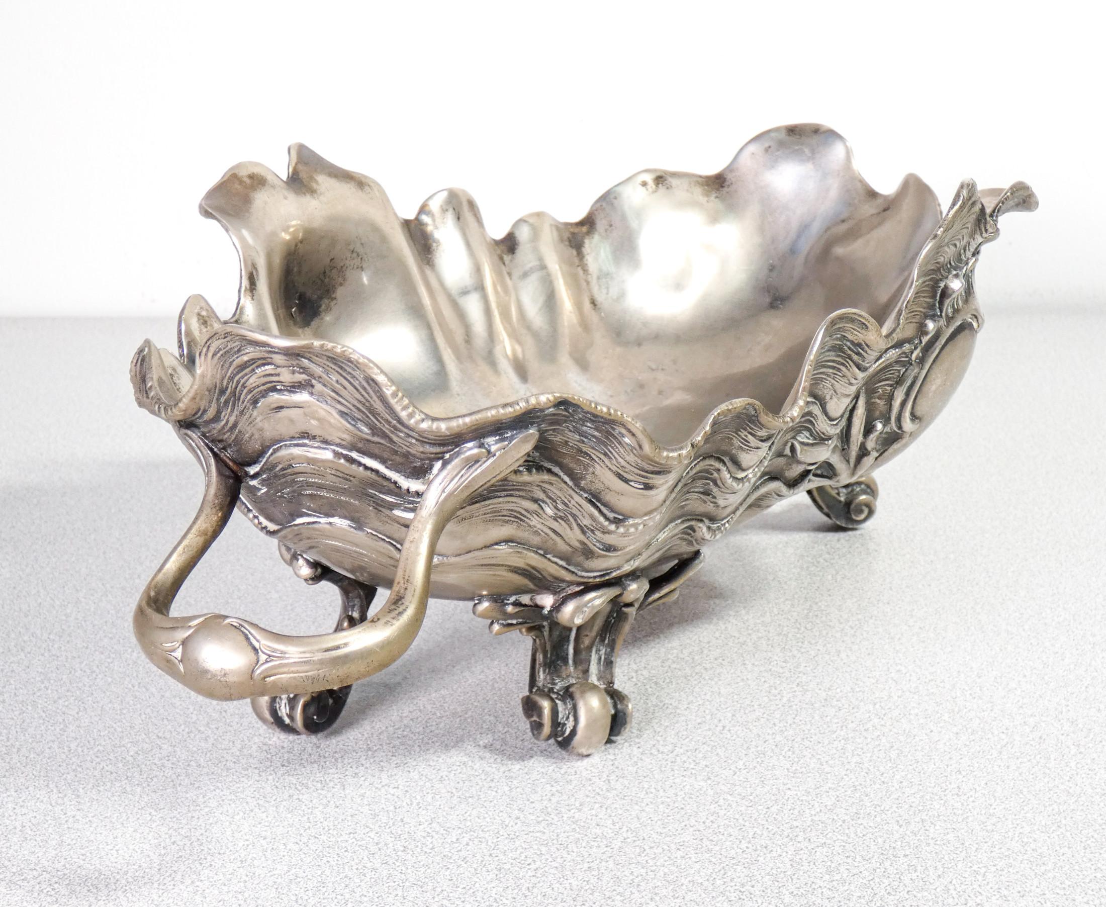 19th Century Kayserzinn Centerpiece Cachepot, Art Nouveau Sculpture, Germany, Late 19th For Sale