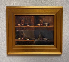 "Untitled" - Impressionist Still-Life of Everyday Objects, Oil Painting on Panel