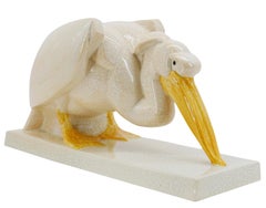 Kaza France, grand pélican en céramique Art Déco, début des années 1930