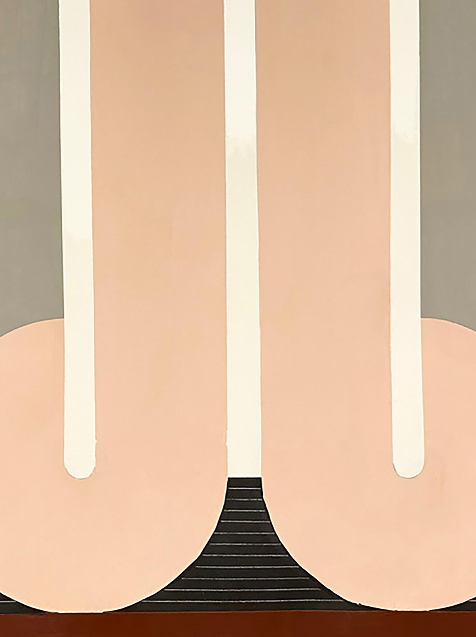 High Noon Deco, art deco inspired, geometric abstract painting on paper w gold 1