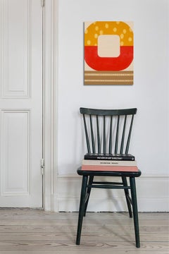 Gocce di sole, quadro astratto geometrico di grande effetto, tavolozza moderna di blu e beige