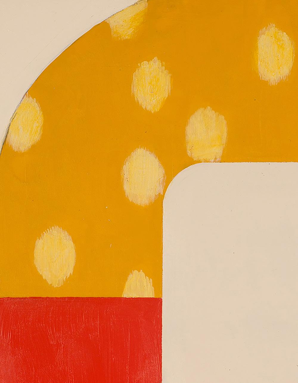 Gocce di sole, quadro astratto geometrico di grande effetto, tavolozza moderna di blu e beige - Painting Astratto di Kazaan Viveiros