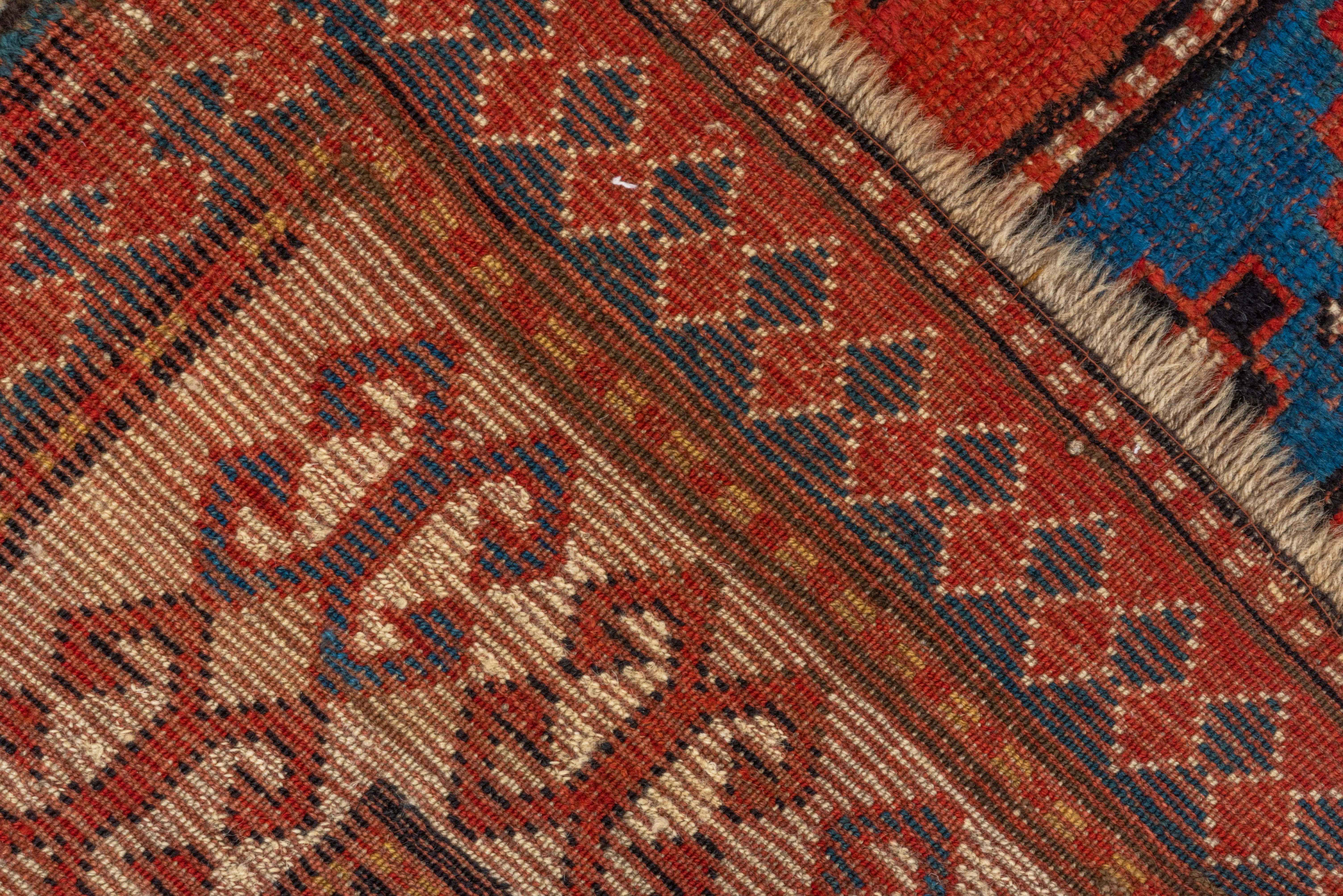 Kazak Caucasian Red Blue Geometric Rug   In Good Condition For Sale In New York, NY