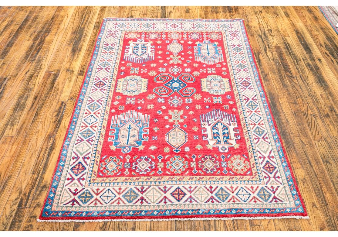 Kazak Handgeknüpfter Wollteppich im Angebot 2