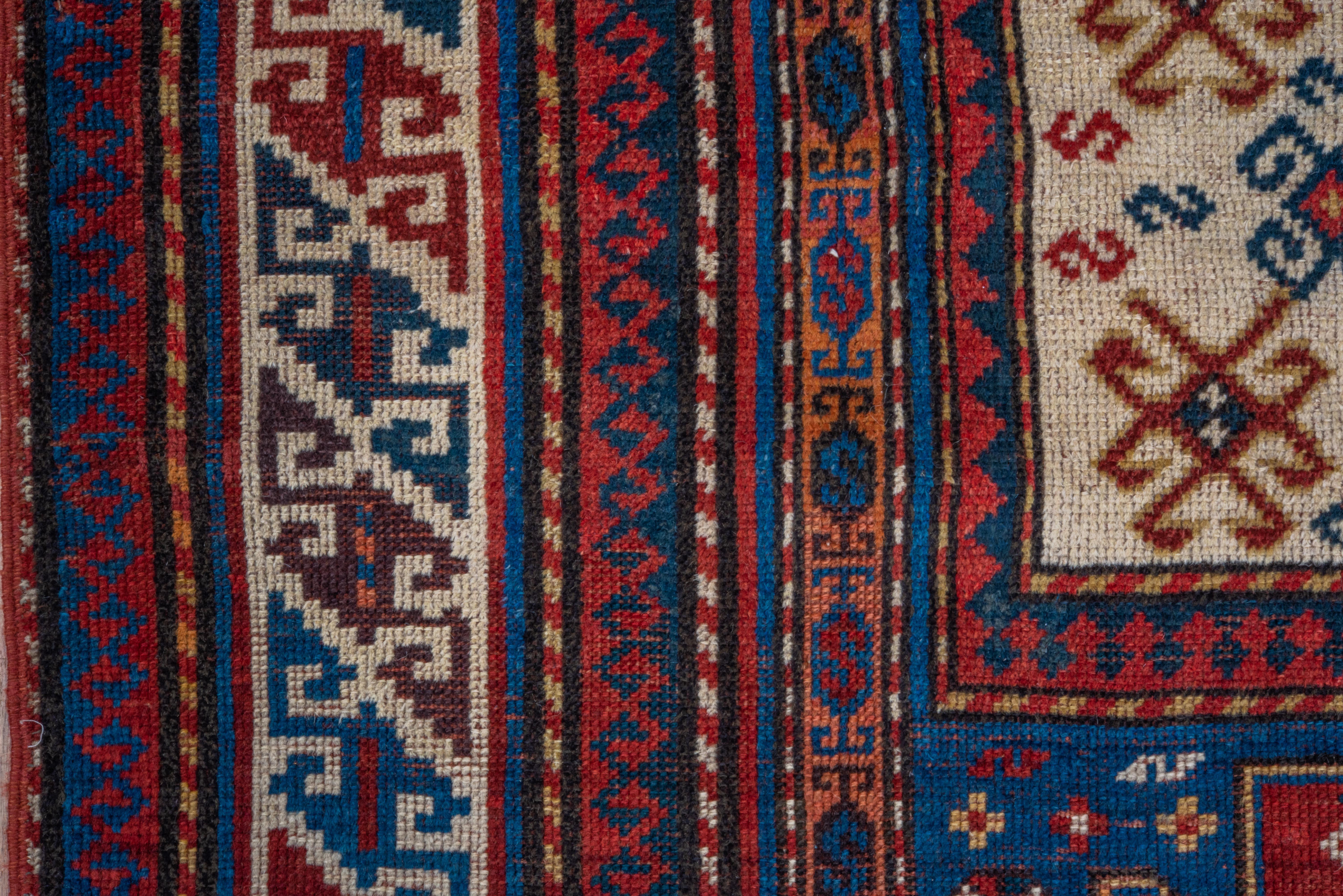 Kazak In Rich Blues and Reds  In Good Condition For Sale In New York, NY