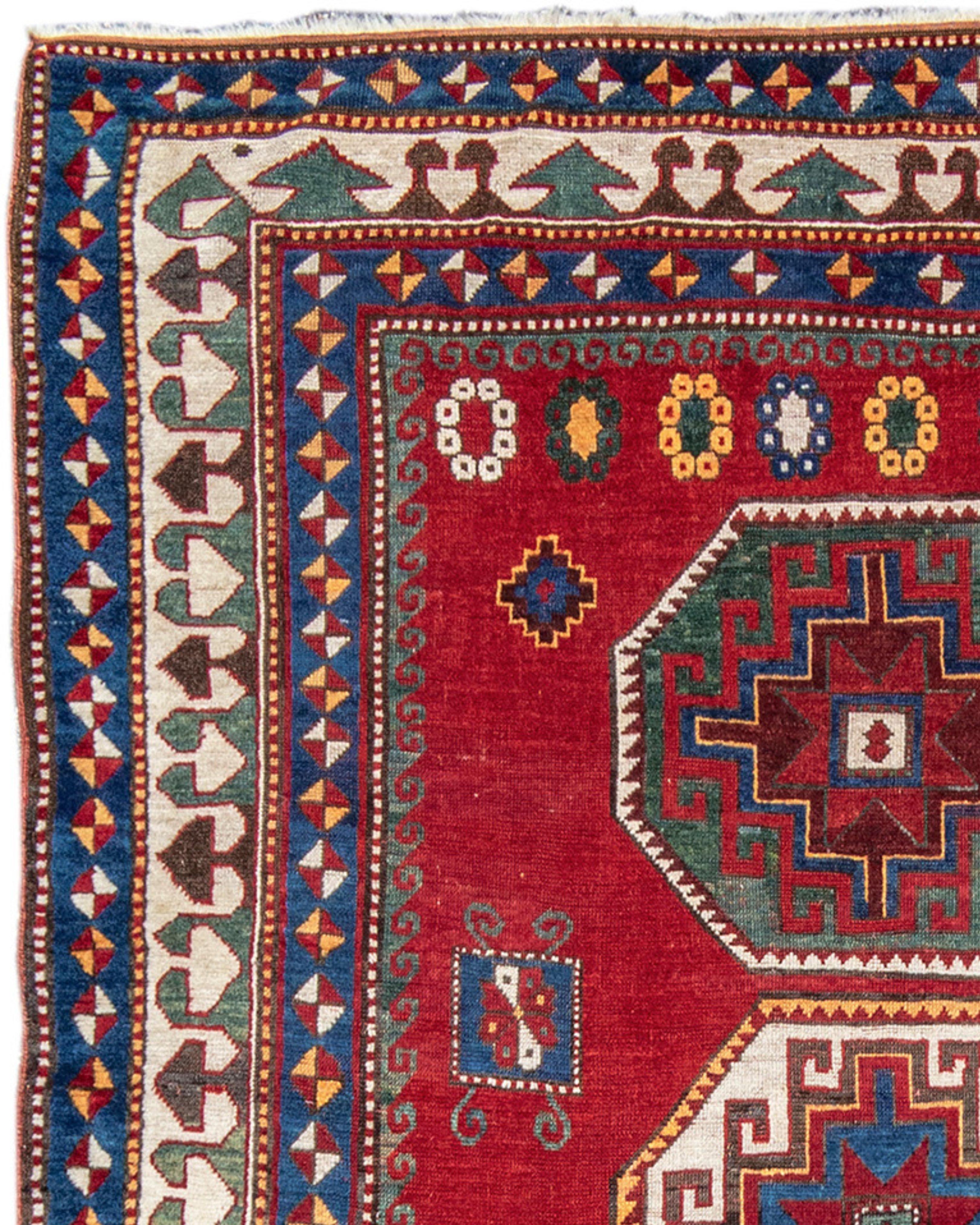Caucasian Antique Kazak Rug, 19th Century For Sale