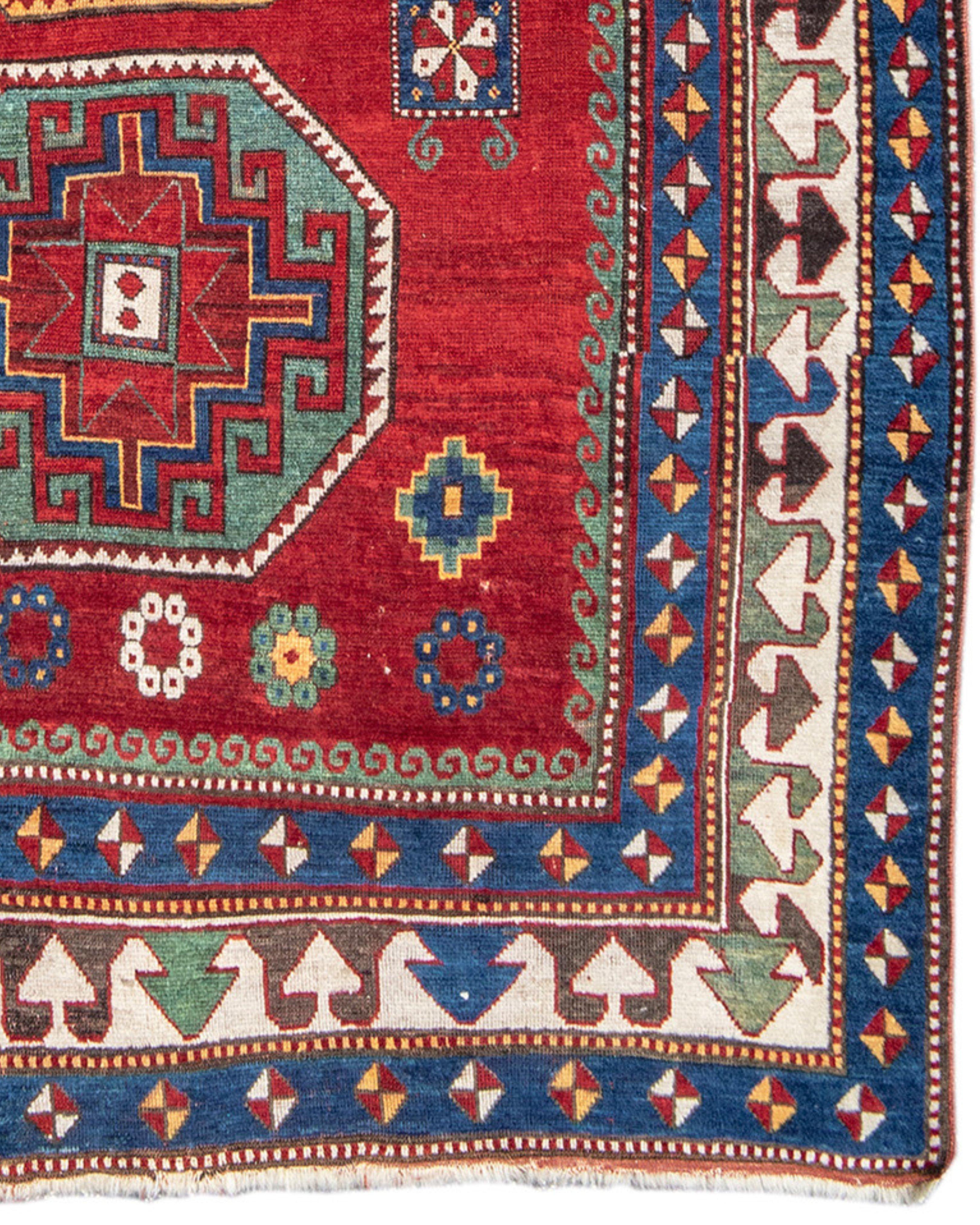 Antique Kazak Rug, 19th Century In Good Condition For Sale In San Francisco, CA