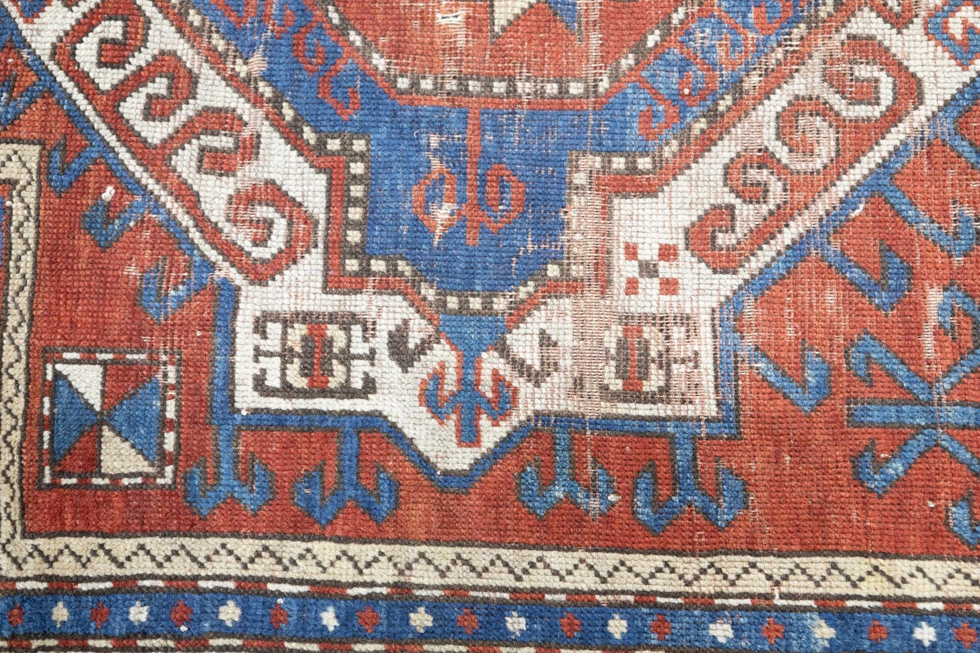 Kazak-Teppich 3'6'' x 5'3'' (Wolle) im Angebot