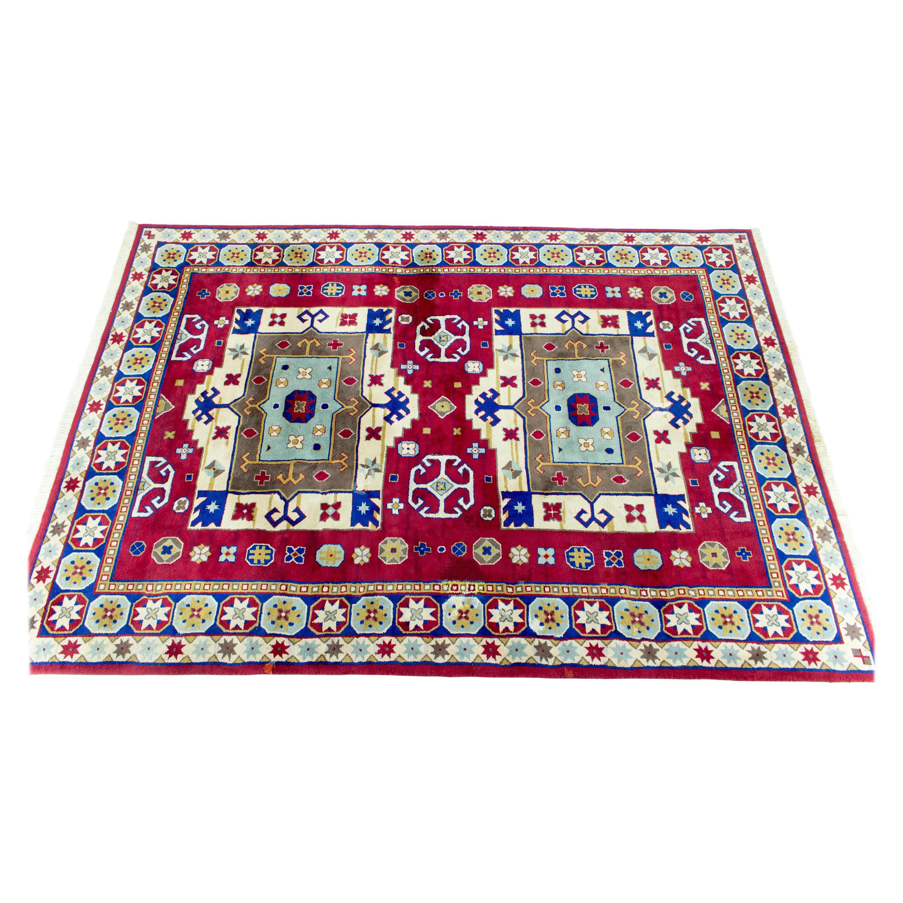 Kazak Rug, Hand Knotted, circa 1960s For Sale