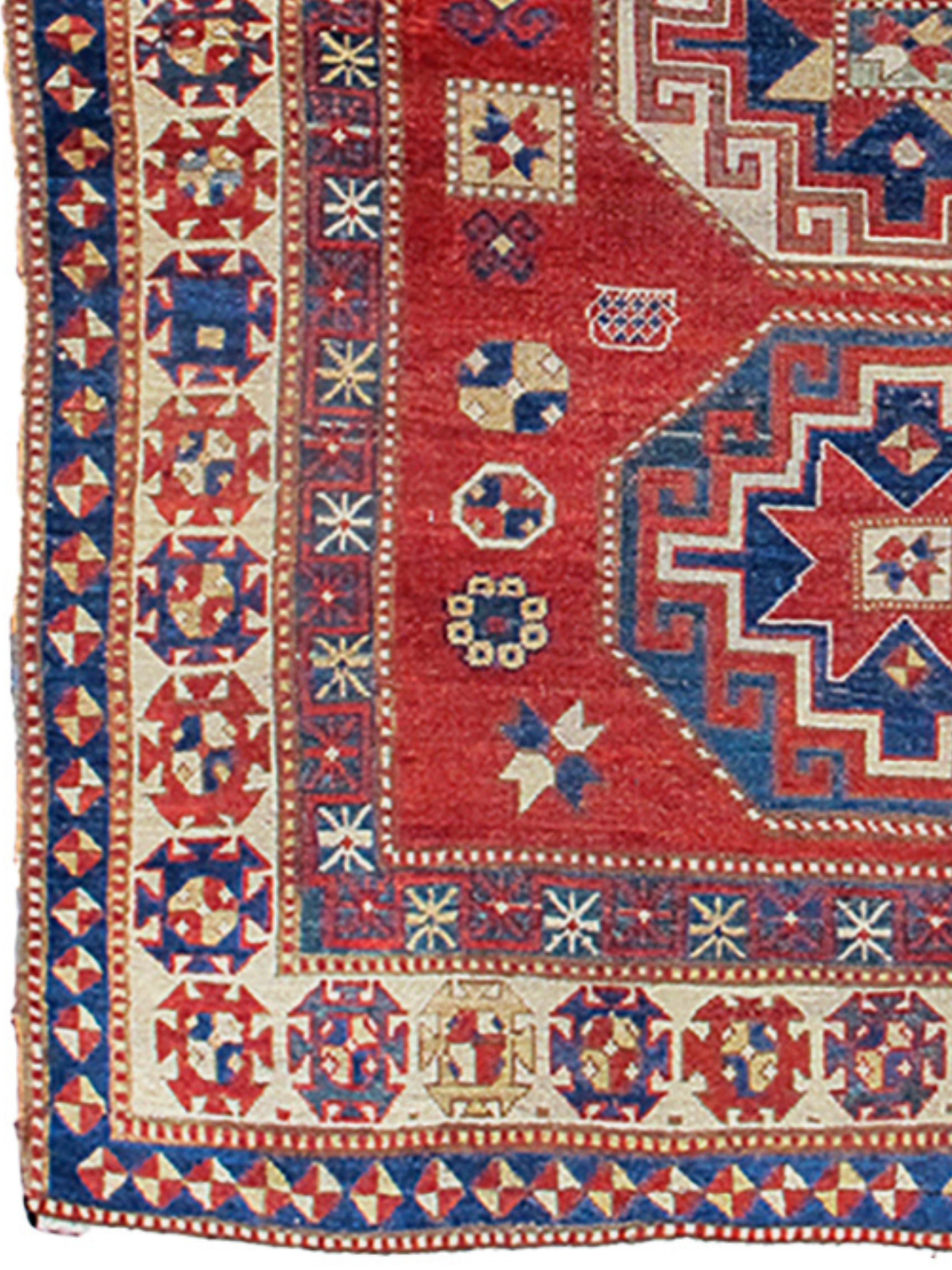 Caucasico Tappeto Kazak, fine XIX secolo in vendita