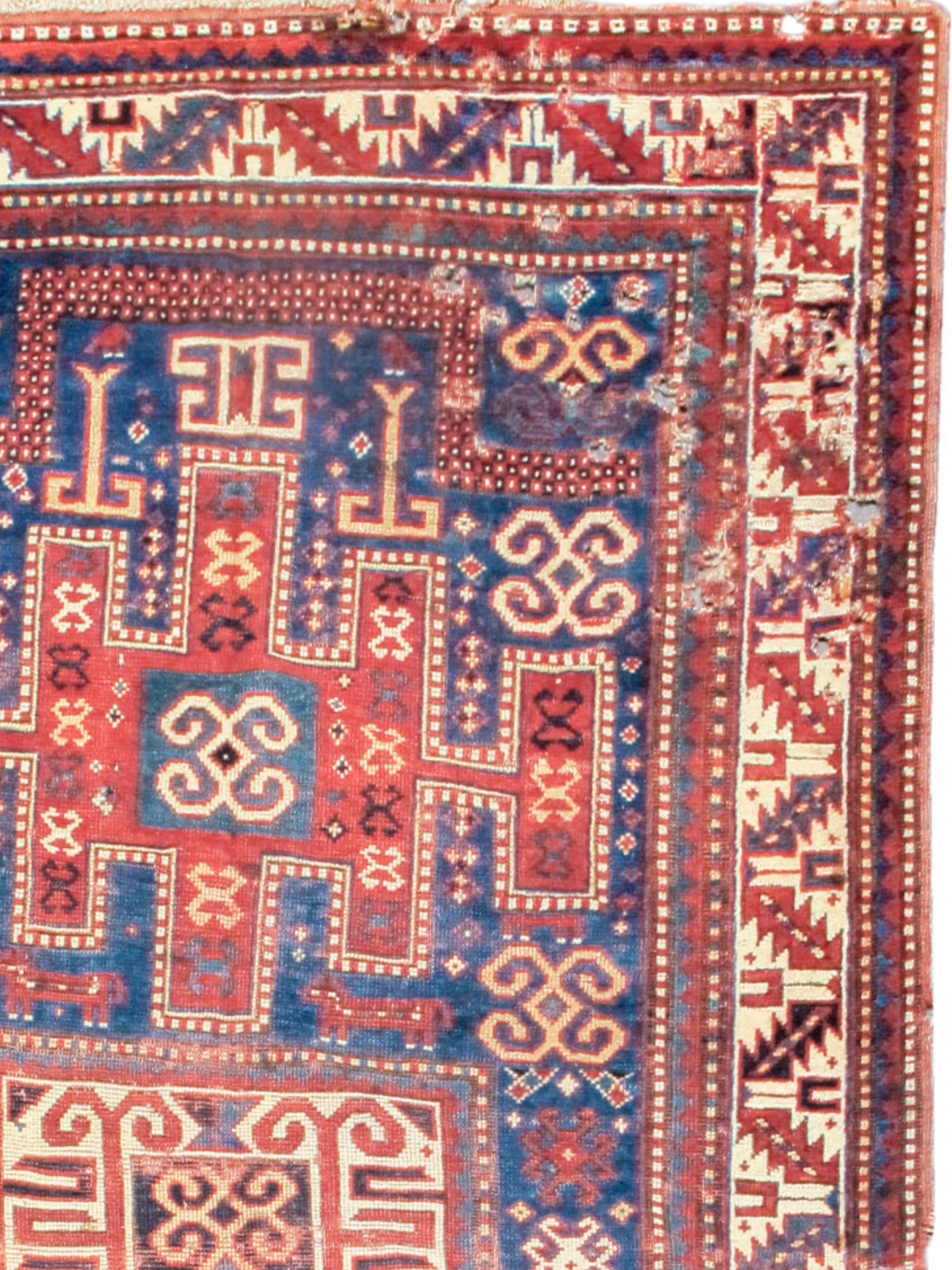 Kazak-Teppich, spätes 19. Jahrhundert (Handgeknüpft) im Angebot