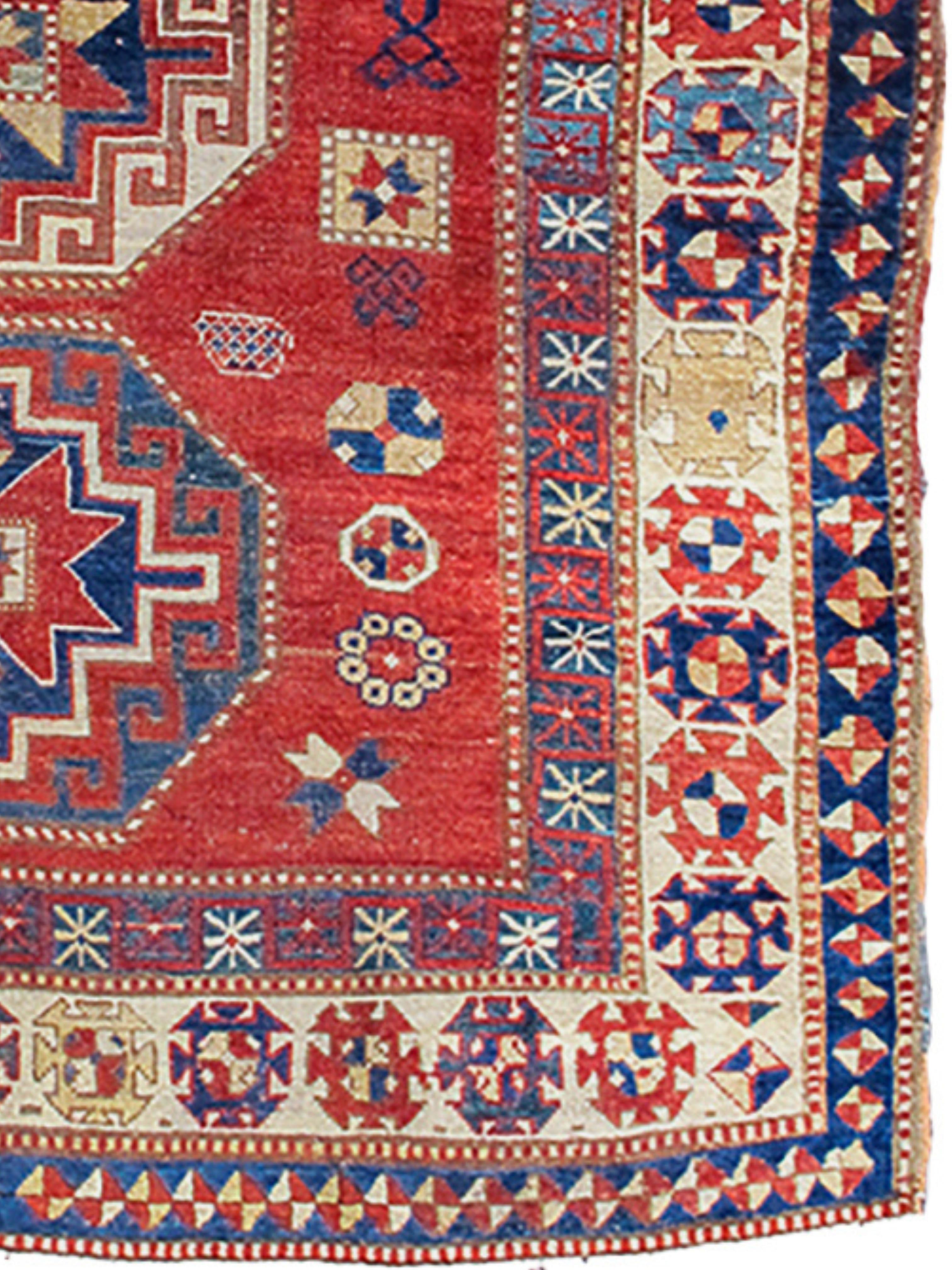 Annodato a mano Tappeto Kazak, fine XIX secolo in vendita