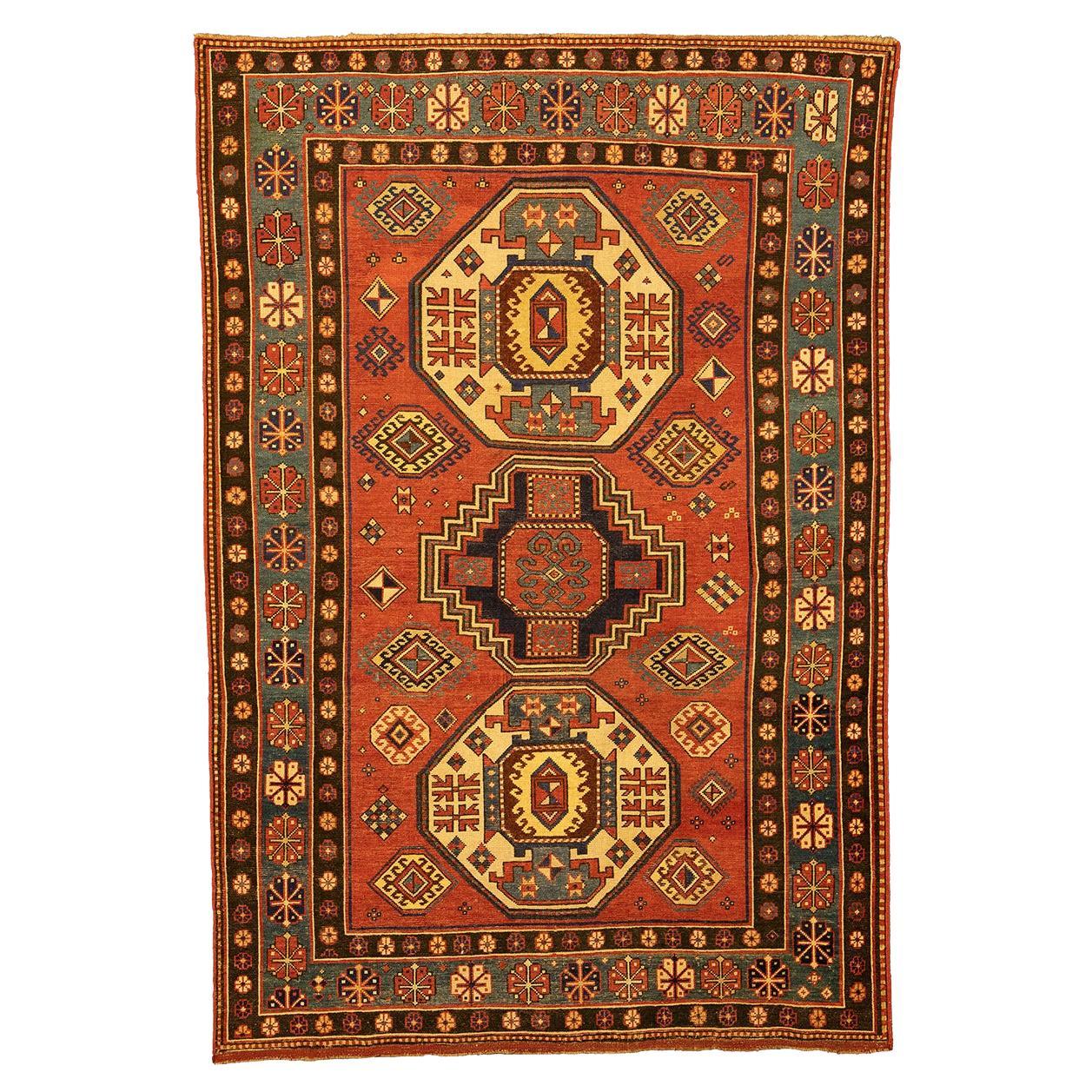 Kazak Rug “Lori Pampak” Caucasian Geomteric Design Late 19th Century For Sale