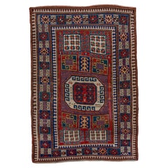 Kazak Rug Octagon Medallion and Geometric Panel Design