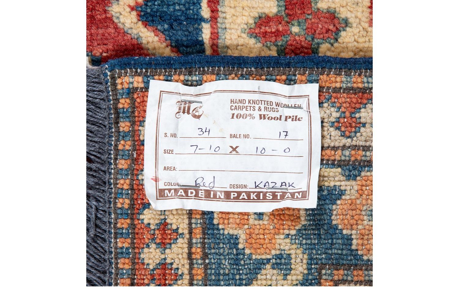 Kazak-Wollteppich Handgeknüpft (20. Jahrhundert) im Angebot
