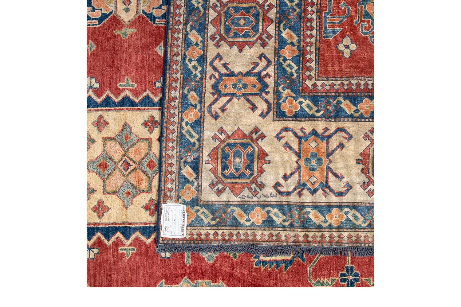 Kazak-Wollteppich Handgeknüpft (Wolle) im Angebot
