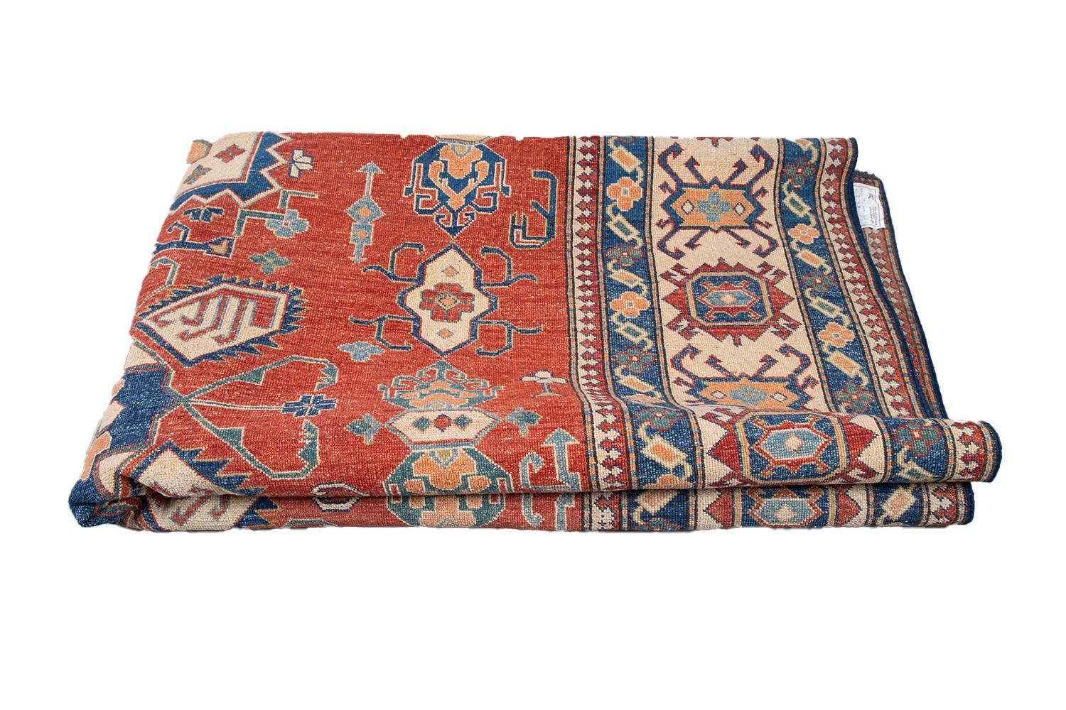 Kazak-Wollteppich Handgeknüpft im Angebot 2