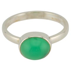 Kazakhstan chrysoprase silver ring
