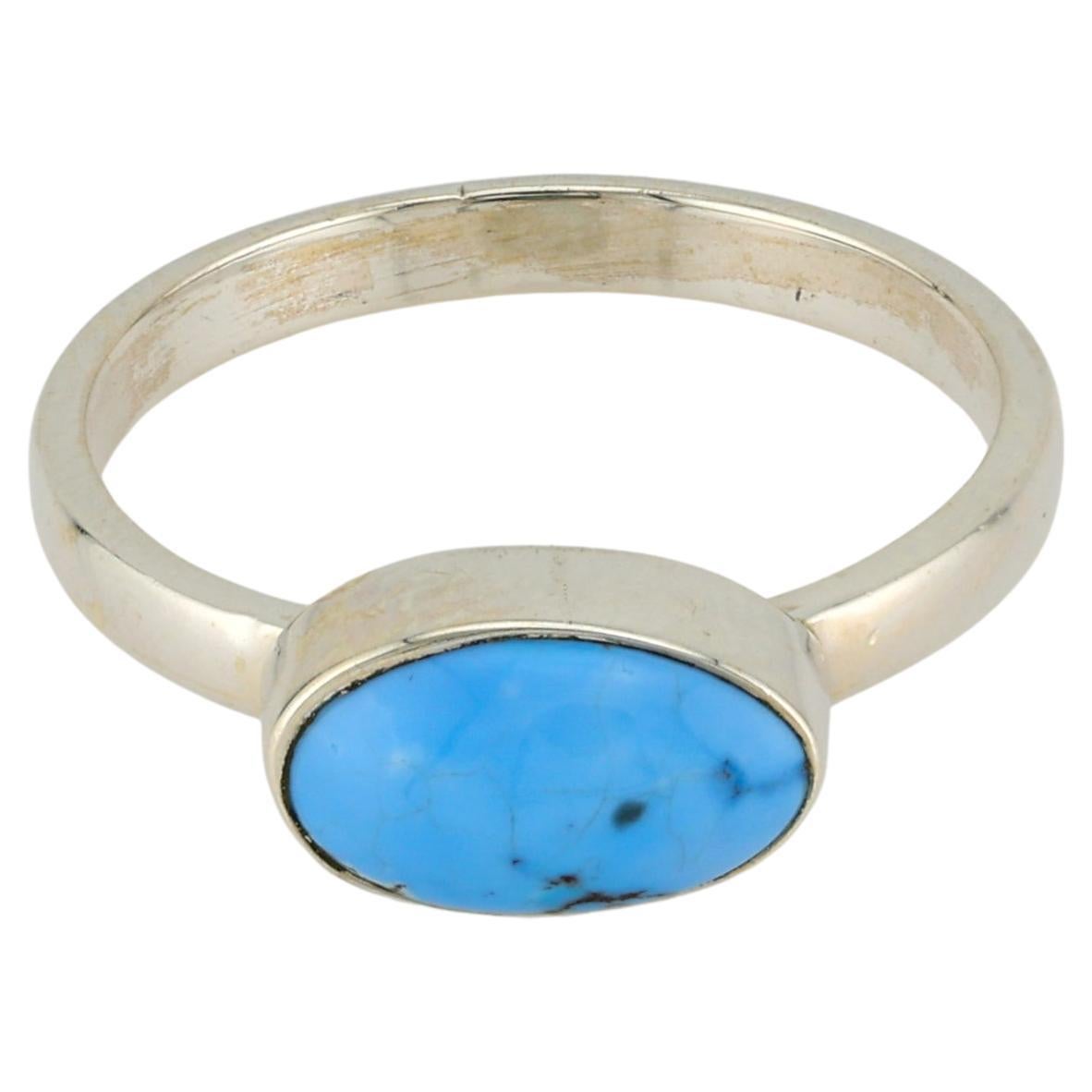 Kasachstan Türkis Silber Ring im Angebot