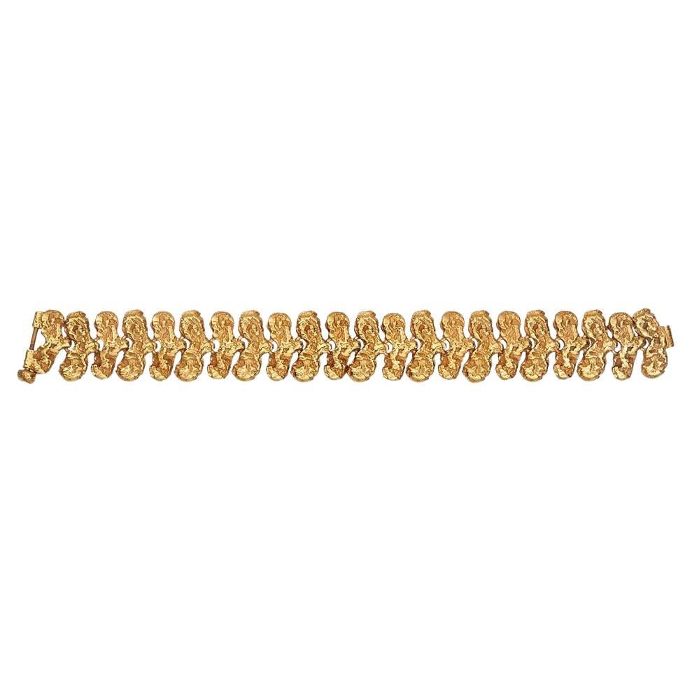 Kazbegi Bracelet  24ct gold-plated 20 bronze ridges reminding of Caucasus For Sale