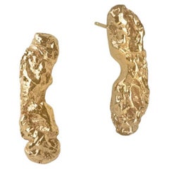 Kazbegi Earrings is handmade of more than 24ct gold-plated bronze ridges