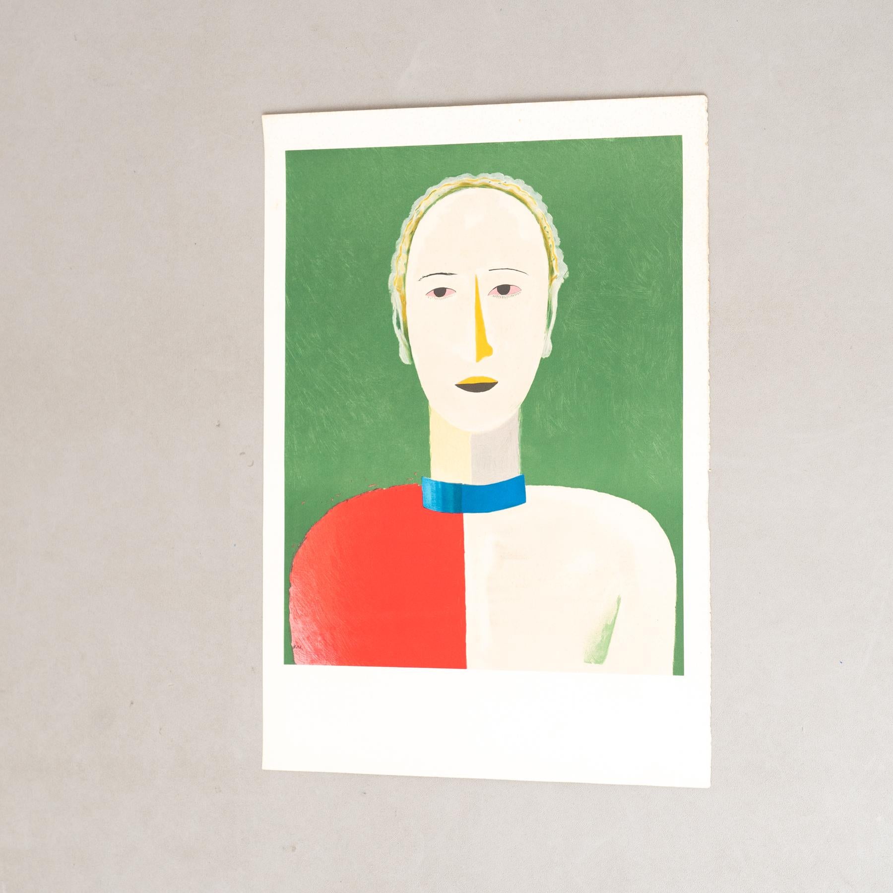 Lithograph after Kazimir Severínovich Malevich’s painting 'Portrait of a Female', 1928-1932.

Printed by Atelier Mourlot, the famed Parisian printers noted for their close collaboration with artists.
Commissioned by the Galerie Gerard Piltzer