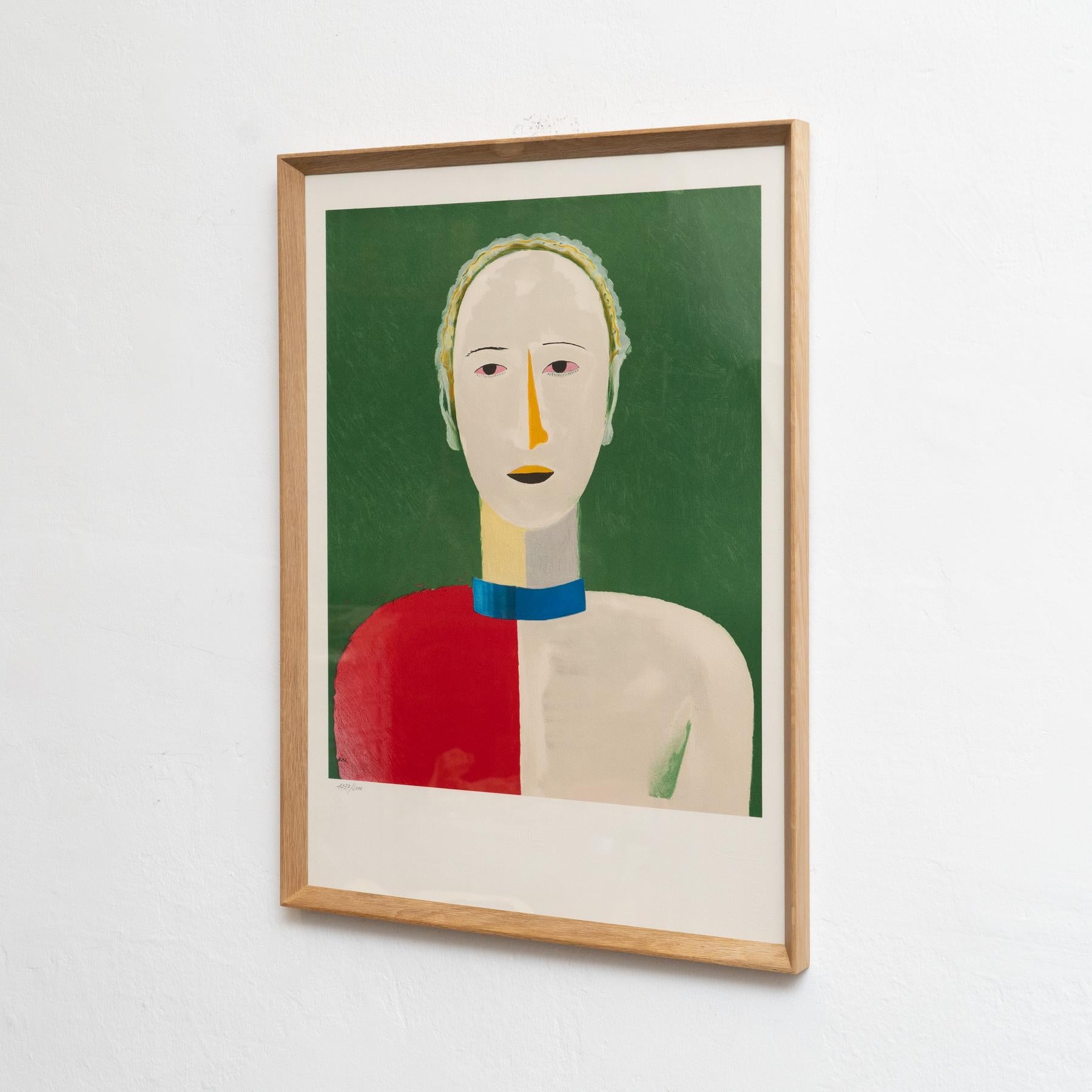 Kazimir Malevich „Porträt einer weiblichen Figur“, groß gerahmte Farblithografie (Moderne der Mitte des Jahrhunderts) im Angebot