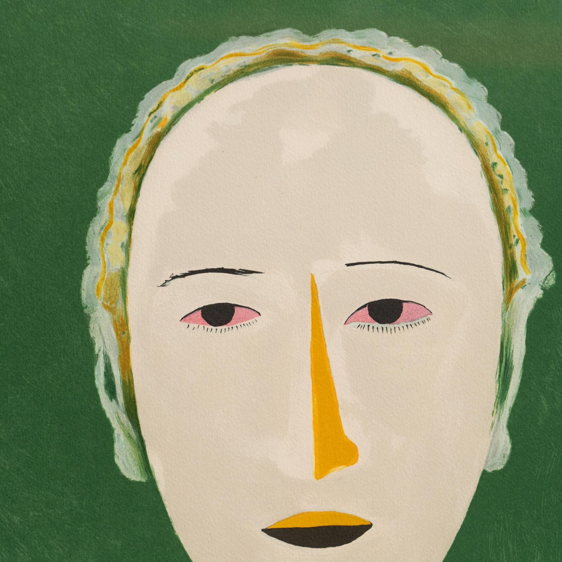 Kazimir Malevich „Porträt einer weiblichen Figur“, groß gerahmte Farblithografie (Französisch) im Angebot