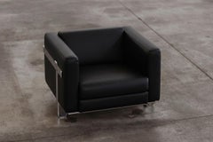 Kazuhide Takahama Sessel für Simon Gavina, Schwarzes Leder, 1965