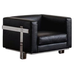 Kazuhide Takahama Sessel für Simon Gavina, Schwarzes Leder, 1965