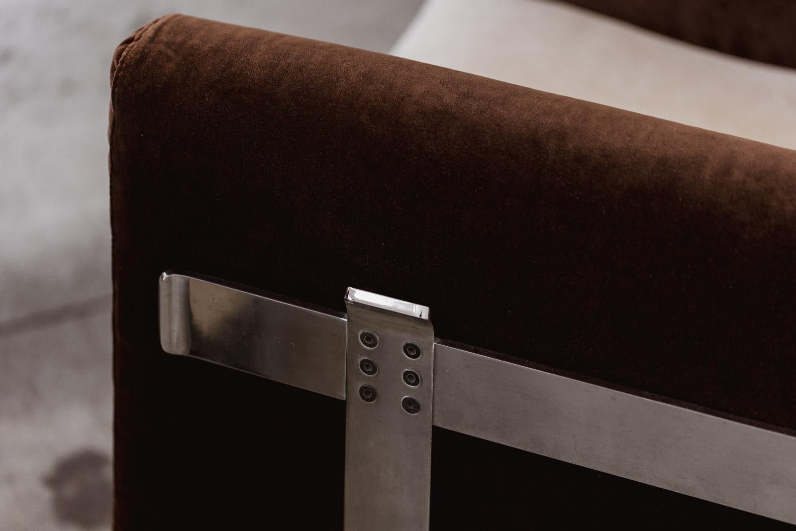 Kazuhide Takahama Sessel für Simon Gavina, Samt elfenbeinfarben und braun, 1965 im Angebot 3