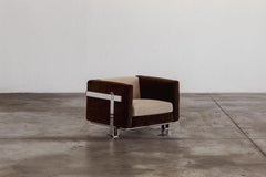 Kazuhide Takahama Armchair for Simon Gavina, Ivory and Brown Velvet, 1965