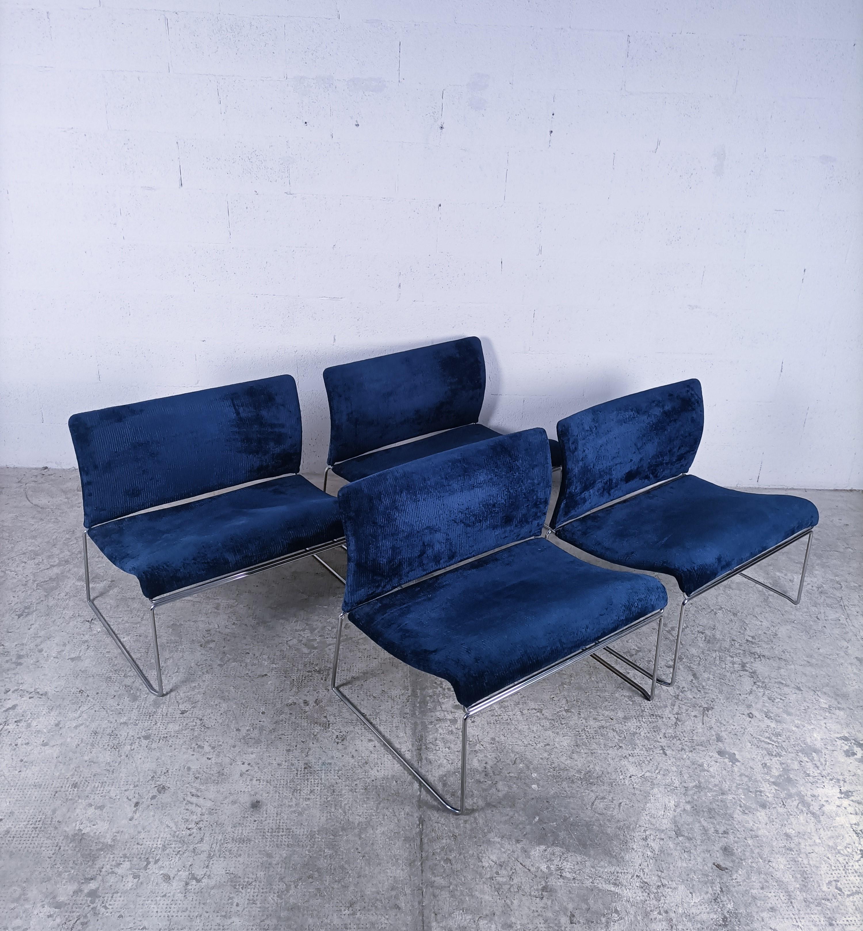 European Kazuhide Takahama for Simon Gavina, Set of 4 Saghi Lounge Chairs, 1970s