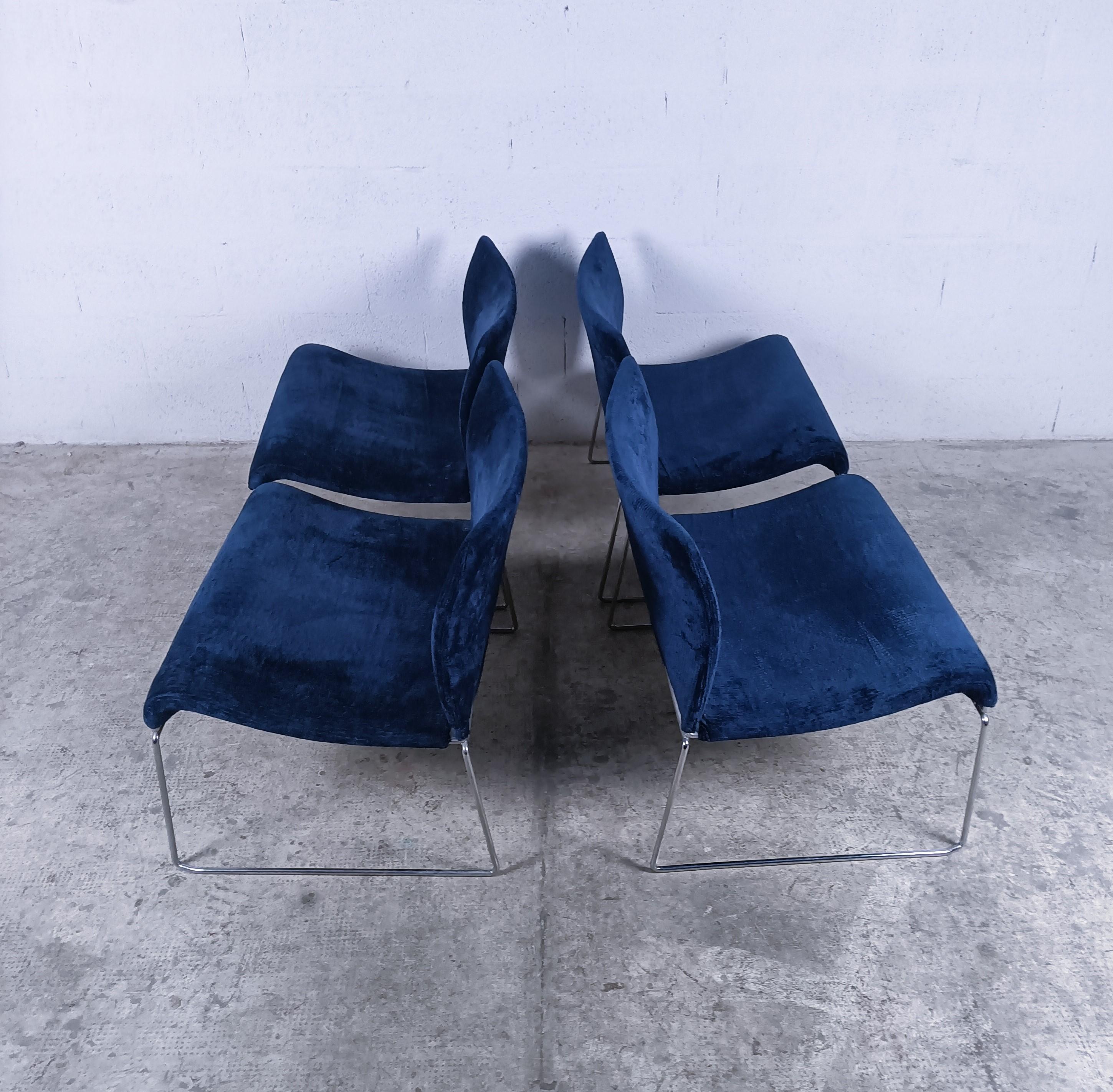 Late 20th Century Kazuhide Takahama for Simon Gavina, Set of 4 Saghi Lounge Chairs, 1970s