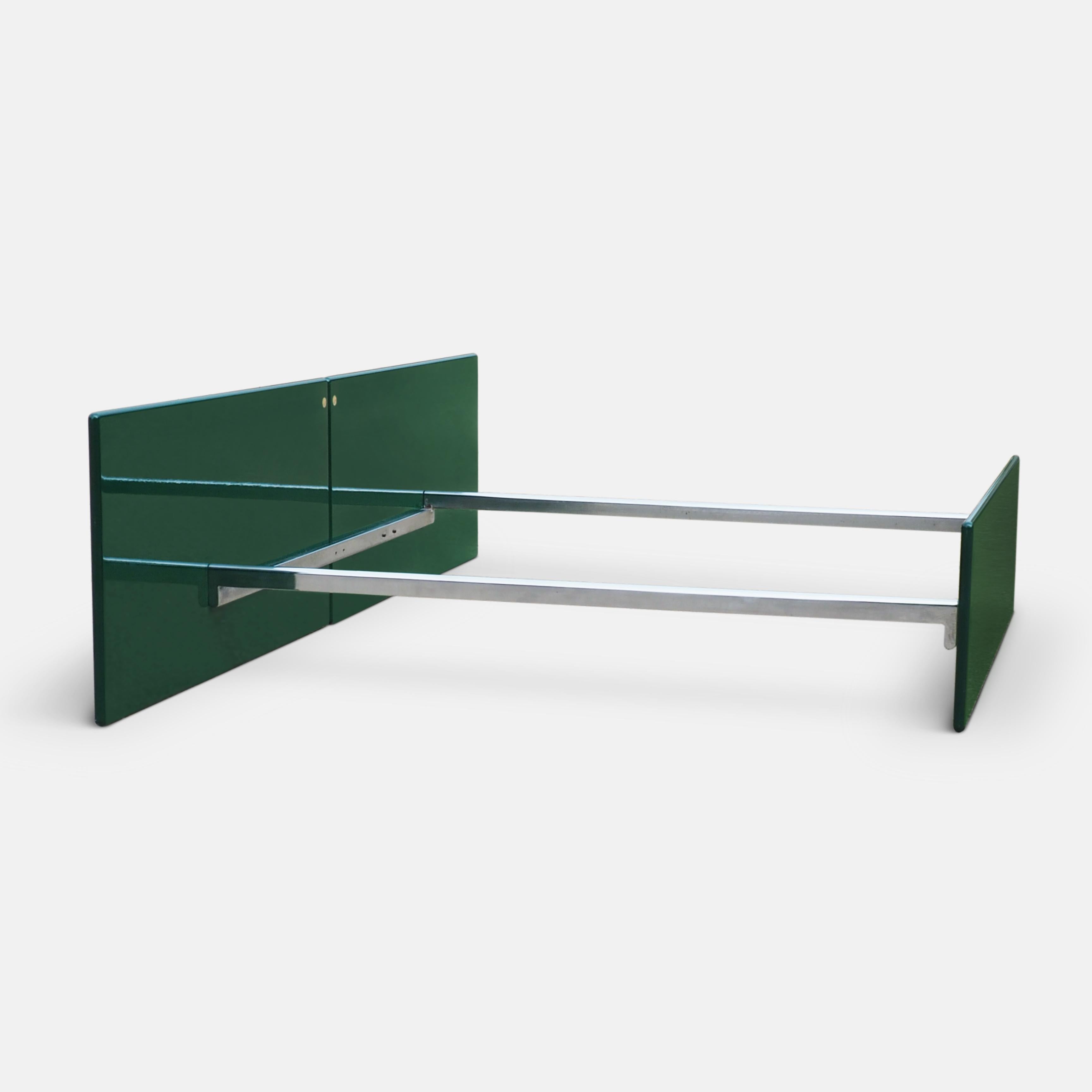 European Kazuhide Takahama Green Lacquered Bed Frame for Simon, Dino Gavina, Italy, 1970s