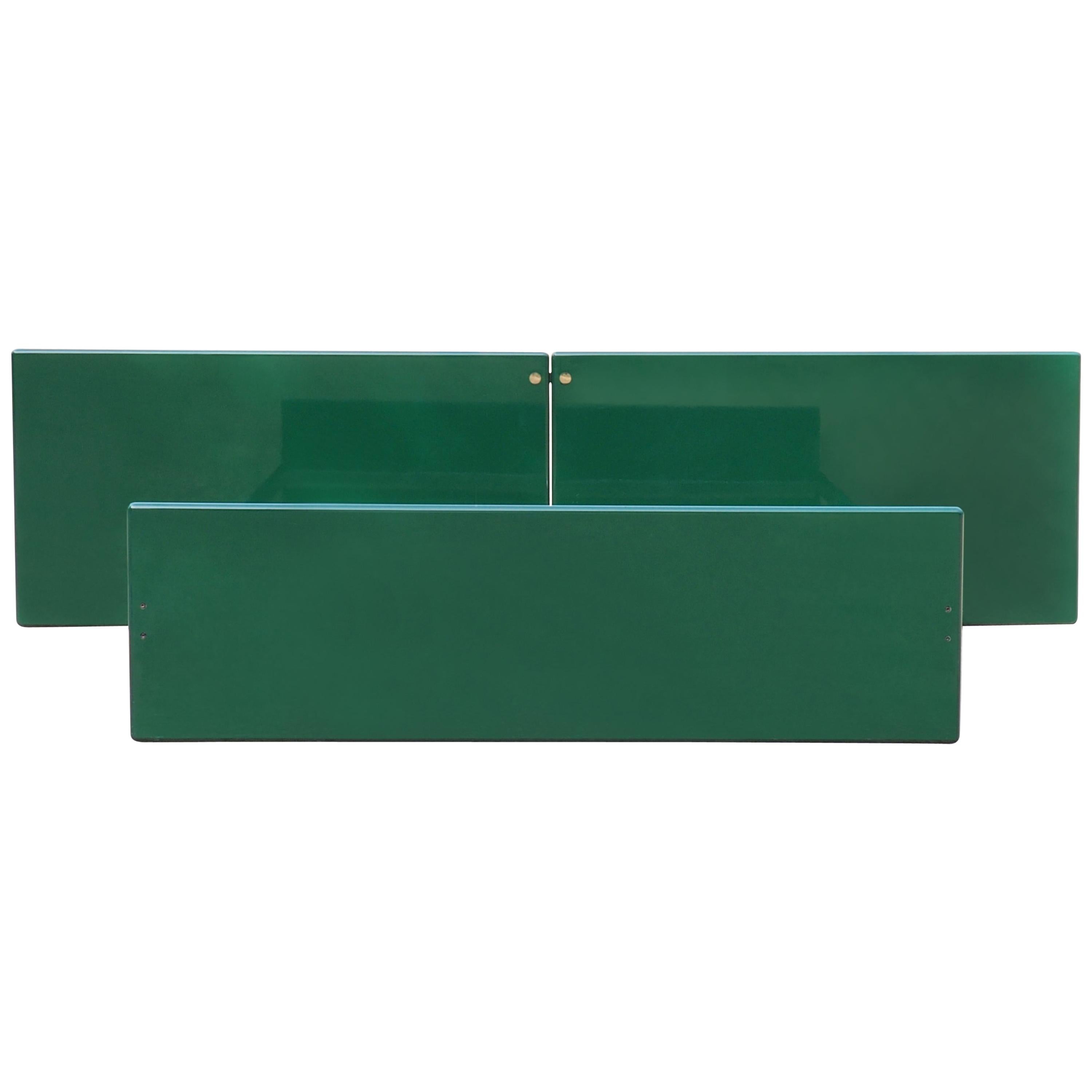 Kazuhide Takahama Green Lacquered Bed Frame for Simon, Dino Gavina, Italy, 1970s