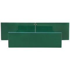 Vintage Kazuhide Takahama Green Lacquered Bed Frame for Simon, Dino Gavina, Italy, 1970s