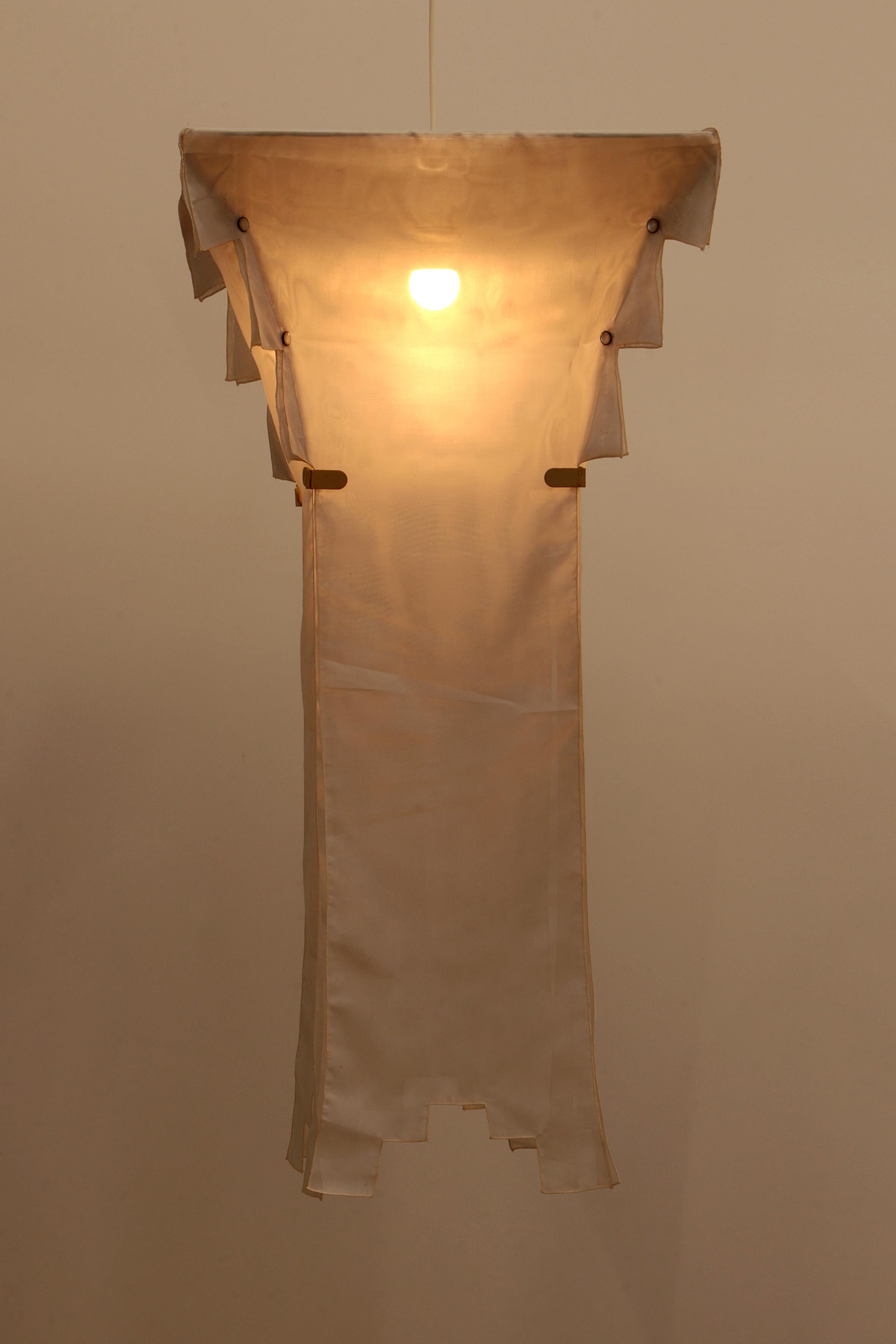 Organic Modern Naeko Chandelier by Kazuhide Takahama Hanging lamp made by Sirrah, Italy 1970 For Sale