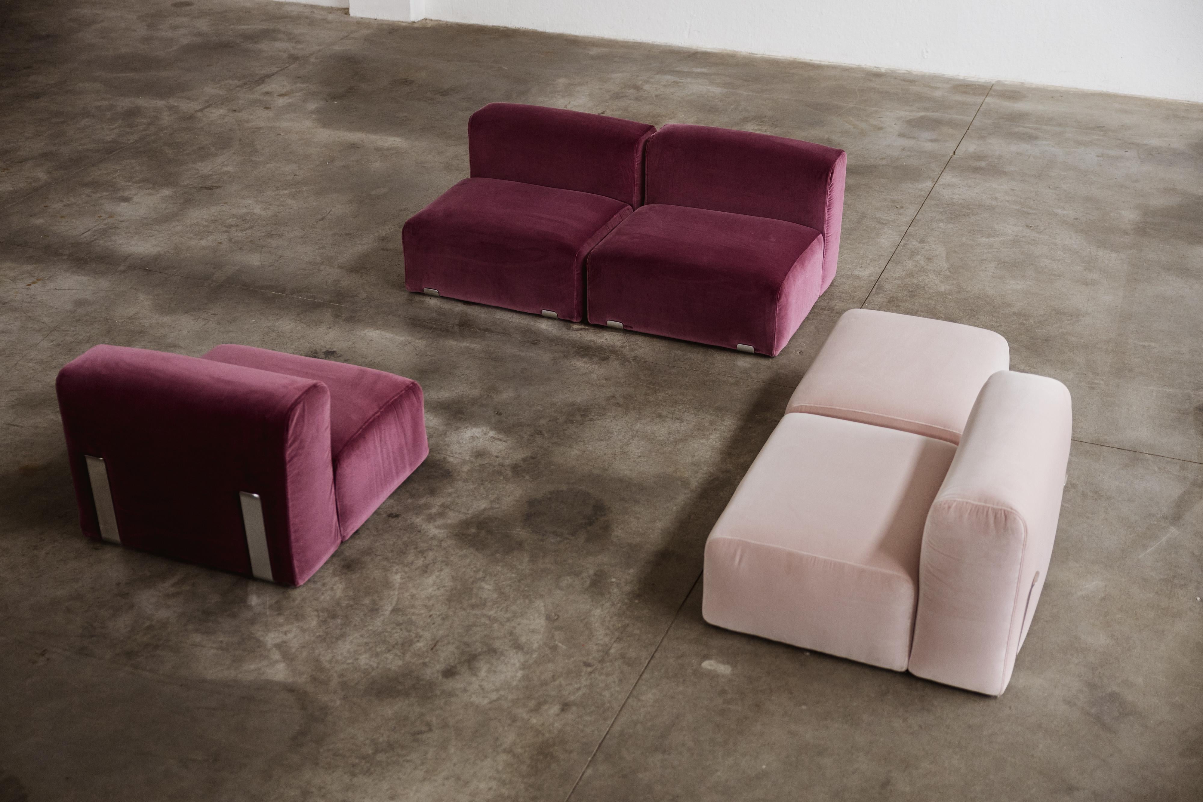 Steel Kazuhide Takahama “Marcel” Modular Sofa for Gavina, 1965, Set of 5 For Sale