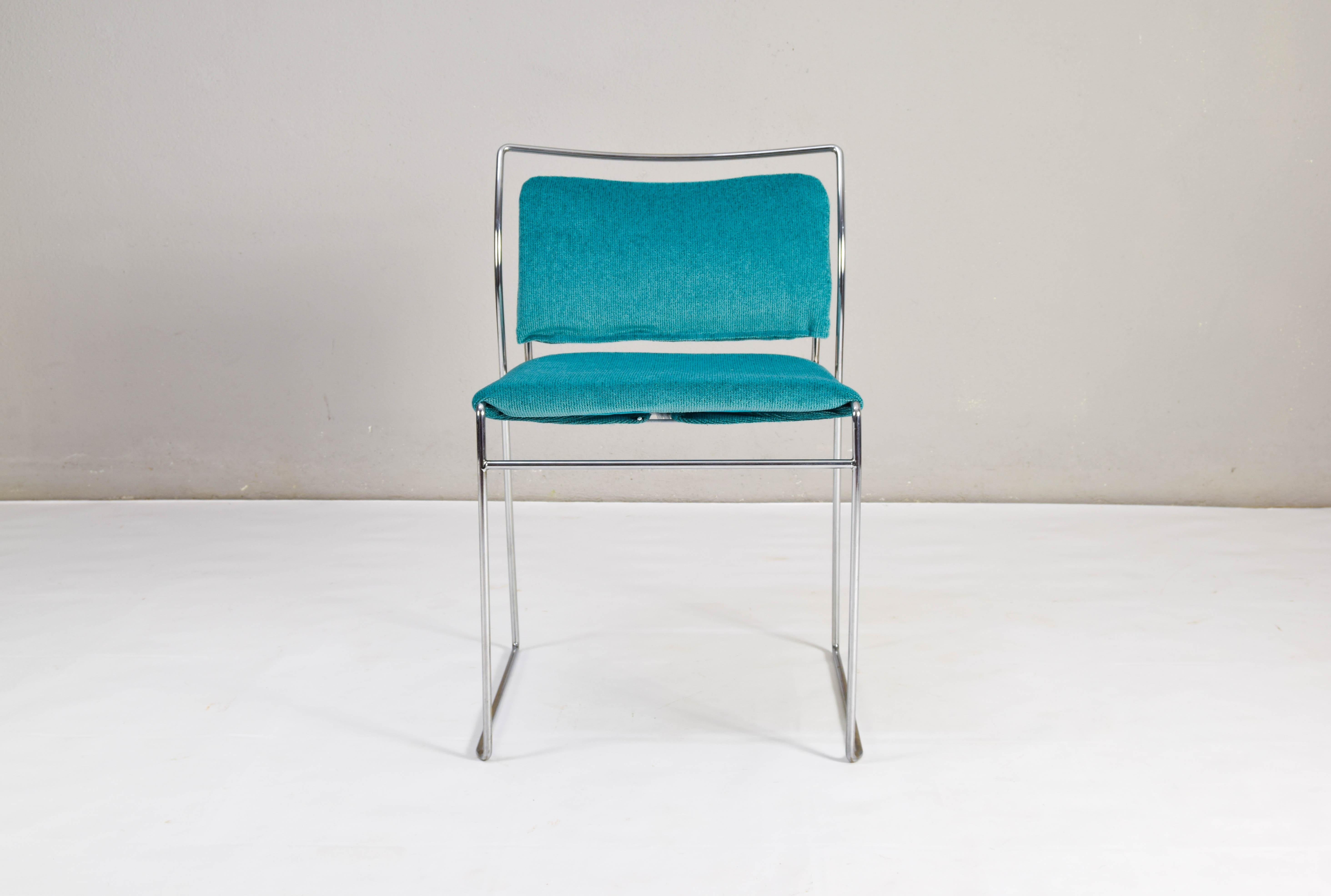 20th Century Kazuhide Takahama Mid-Century Modern Velvet Tulu Chairs to MYC Gavina Set of Six For Sale