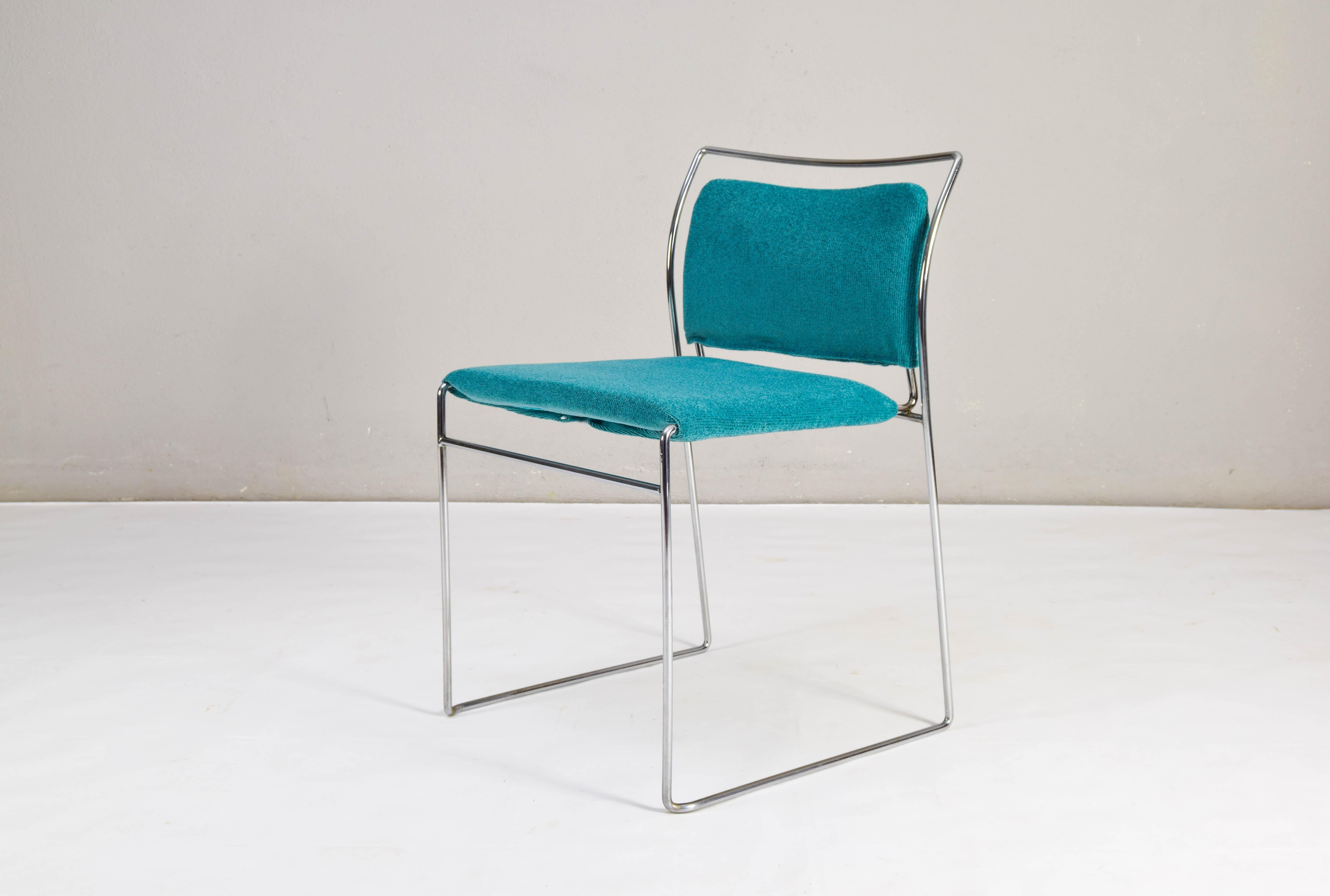 Steel Kazuhide Takahama Mid-Century Modern Velvet Tulu Chairs to MYC Gavina Set of Six For Sale