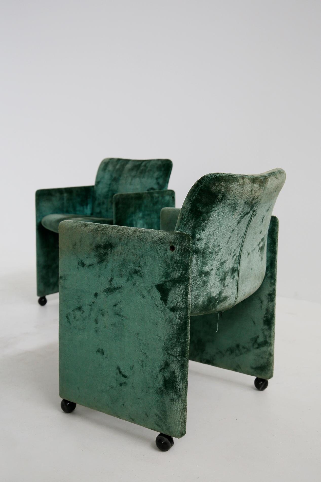 Kazuhide Takahama Set of 10 Chairs Green Mod. Montebello Production Gavina 1980s 3