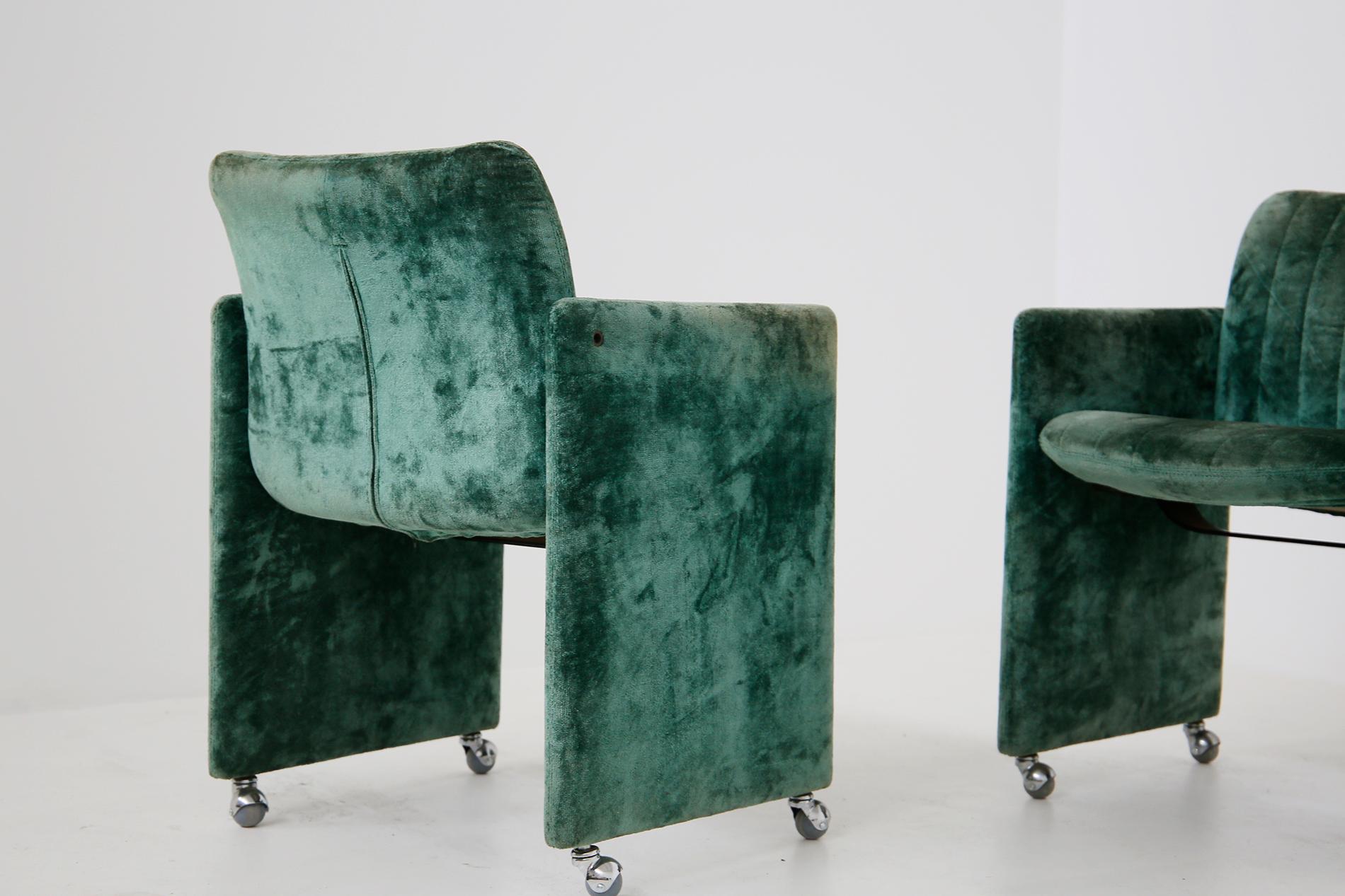 Kazuhide Takahama Set of 10 Chairs Green Mod. Montebello Production Gavina 1980s 6
