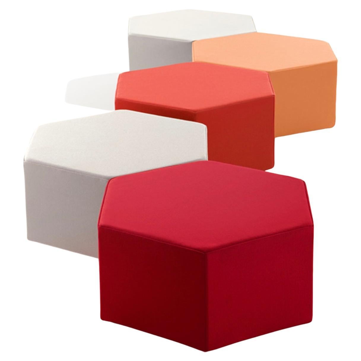 Kazuhide Takahama Set of 5 'Esa' Hexagonal Poufs for B-Line, 1968 For Sale