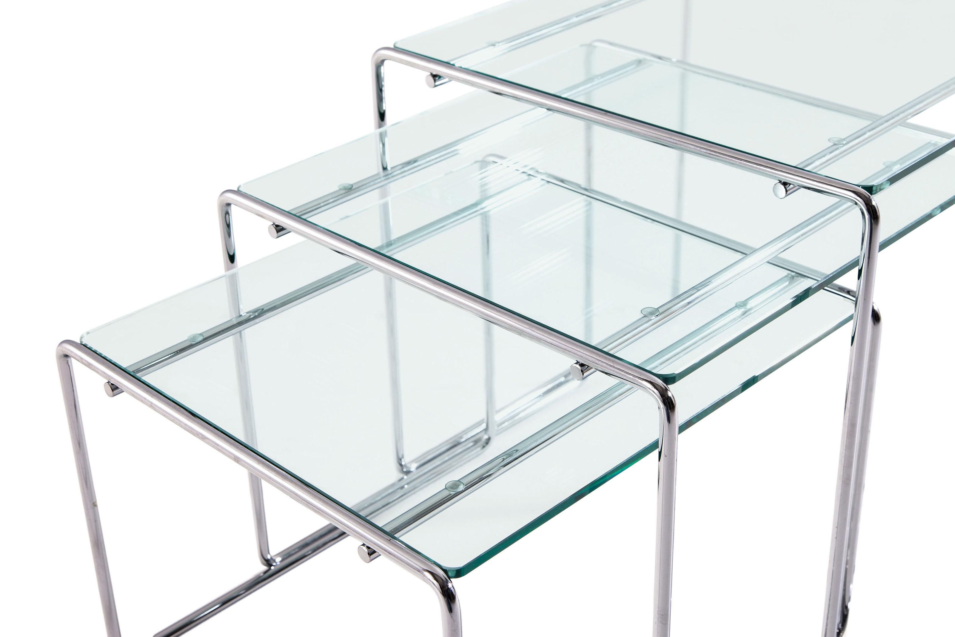 Mid-Century Modern Kazuhide Takahama Set of Three Marcel T Coffee Tables For Cassina For Sale