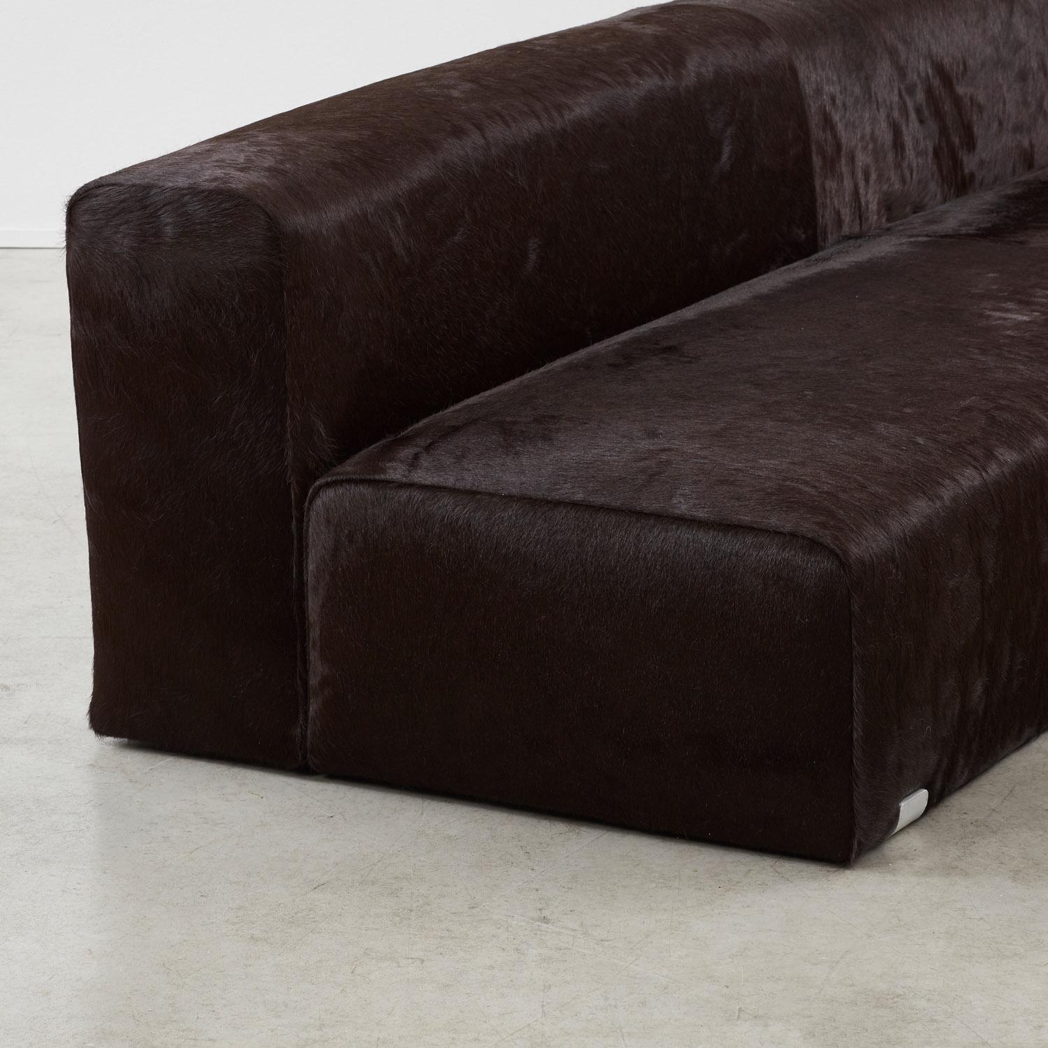 Cowhide Kazuhide Takahama three-seater Marcel sofa for Gavina, Italy, 1965