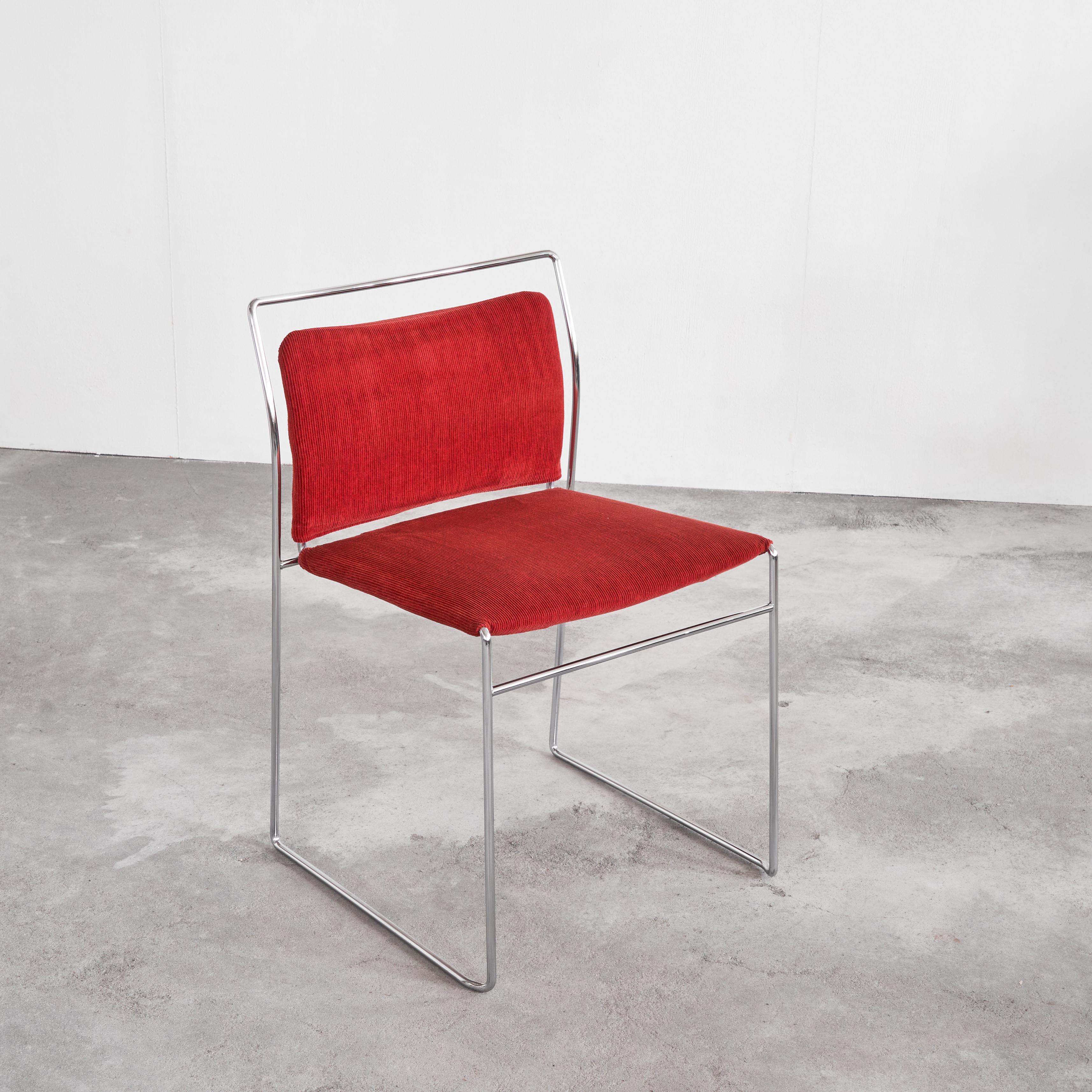 Kazuhide Takahama 'Tulu' Chair in Red Corduroy for Simon International 1966 For Sale 4