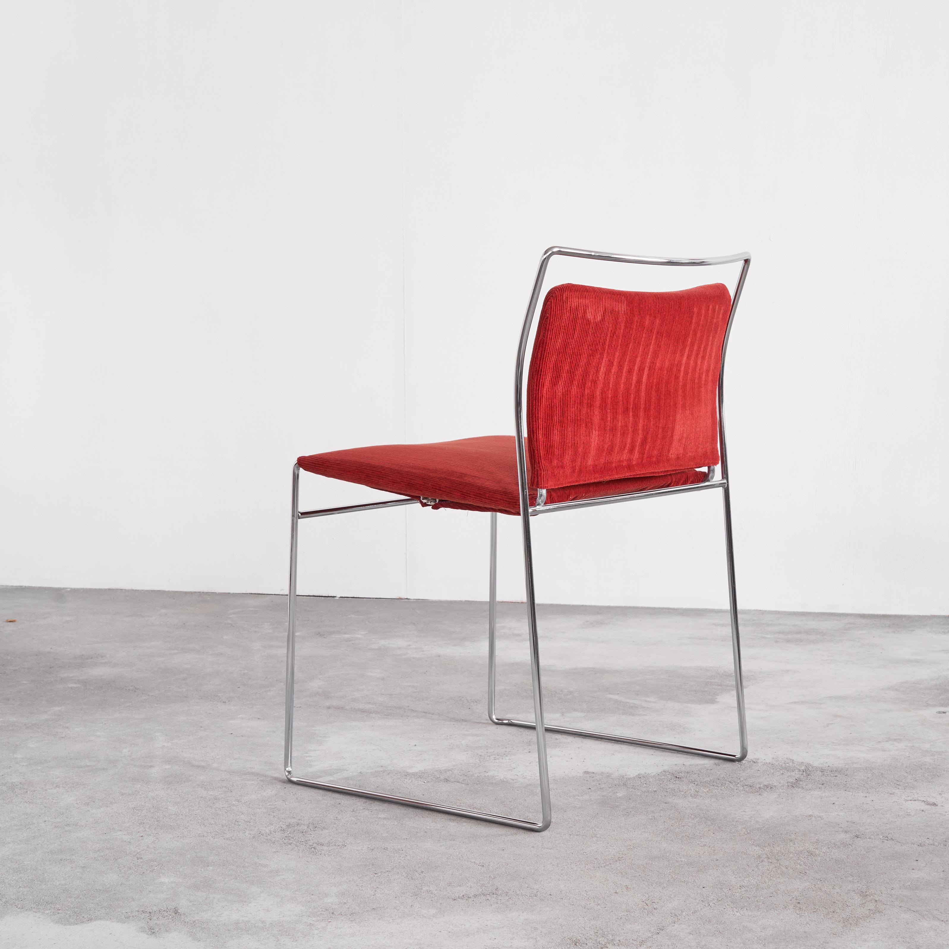 Italian Kazuhide Takahama 'Tulu' Chair in Red Corduroy for Simon International 1966 For Sale
