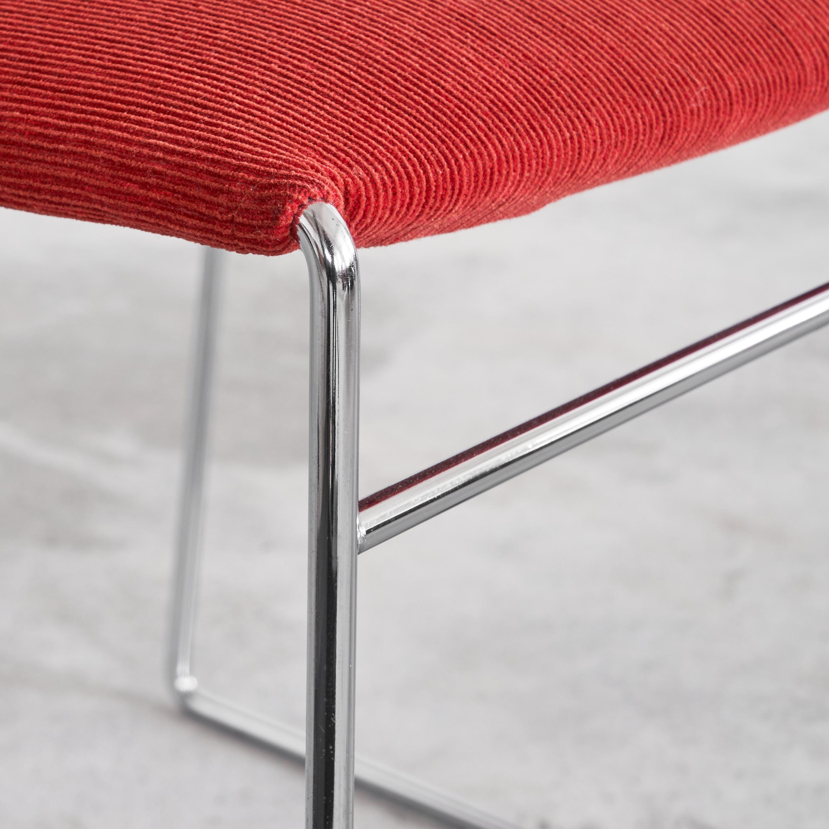 Hand-Crafted Kazuhide Takahama 'Tulu' Chair in Red Corduroy for Simon International 1966 For Sale