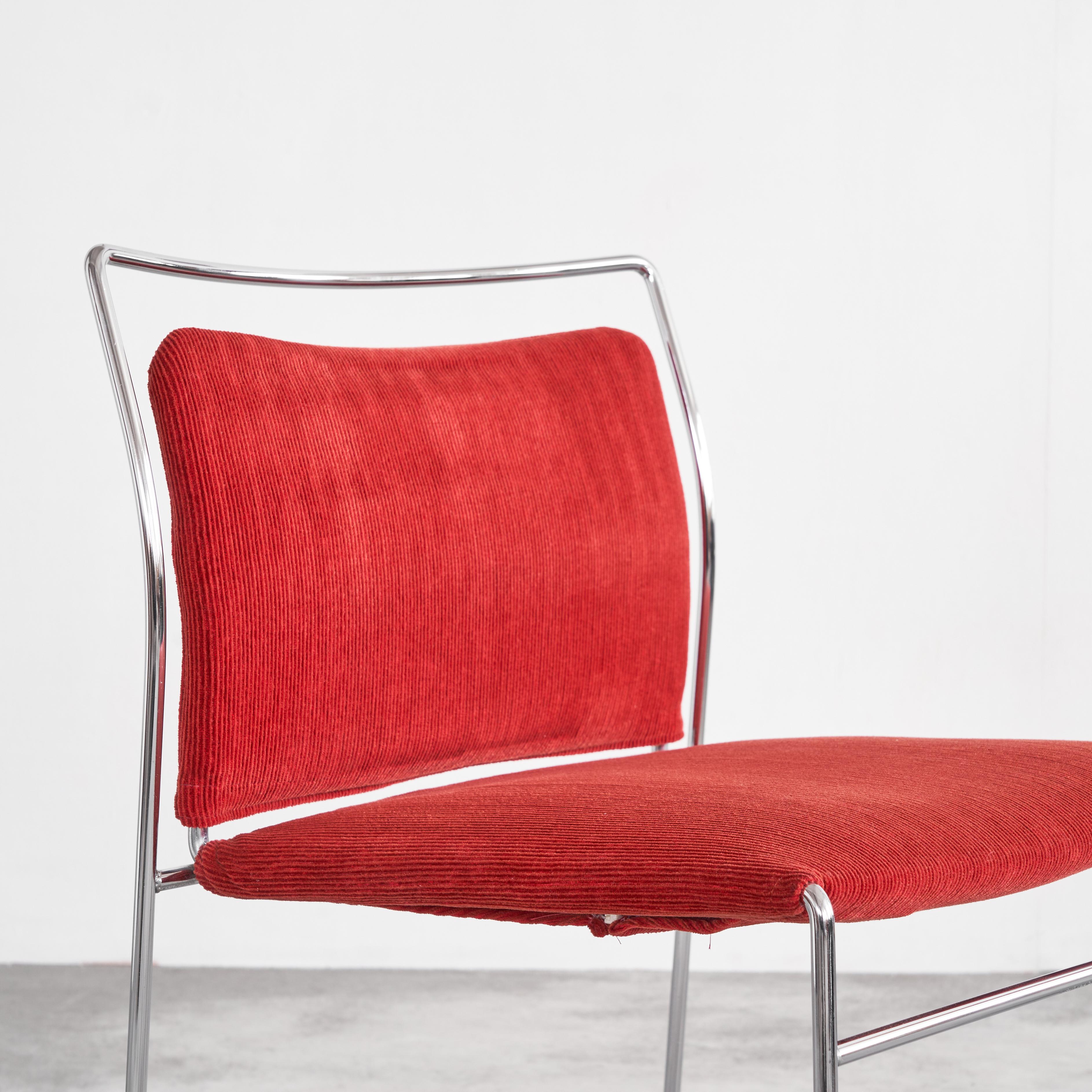 20th Century Kazuhide Takahama 'Tulu' Chair in Red Corduroy for Simon International 1966 For Sale